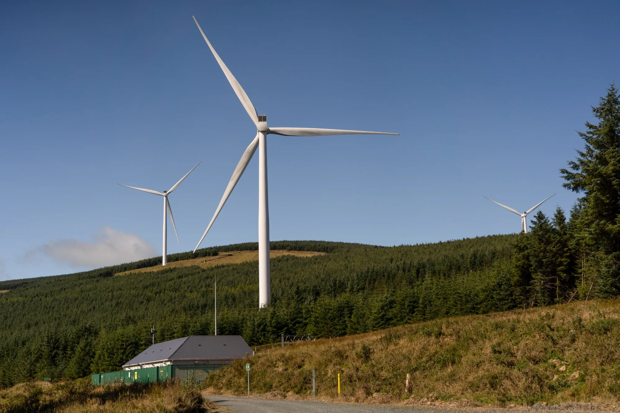 The Raheenleagh Wind Farm near Ballinvally, County Wicklow, Ireland.