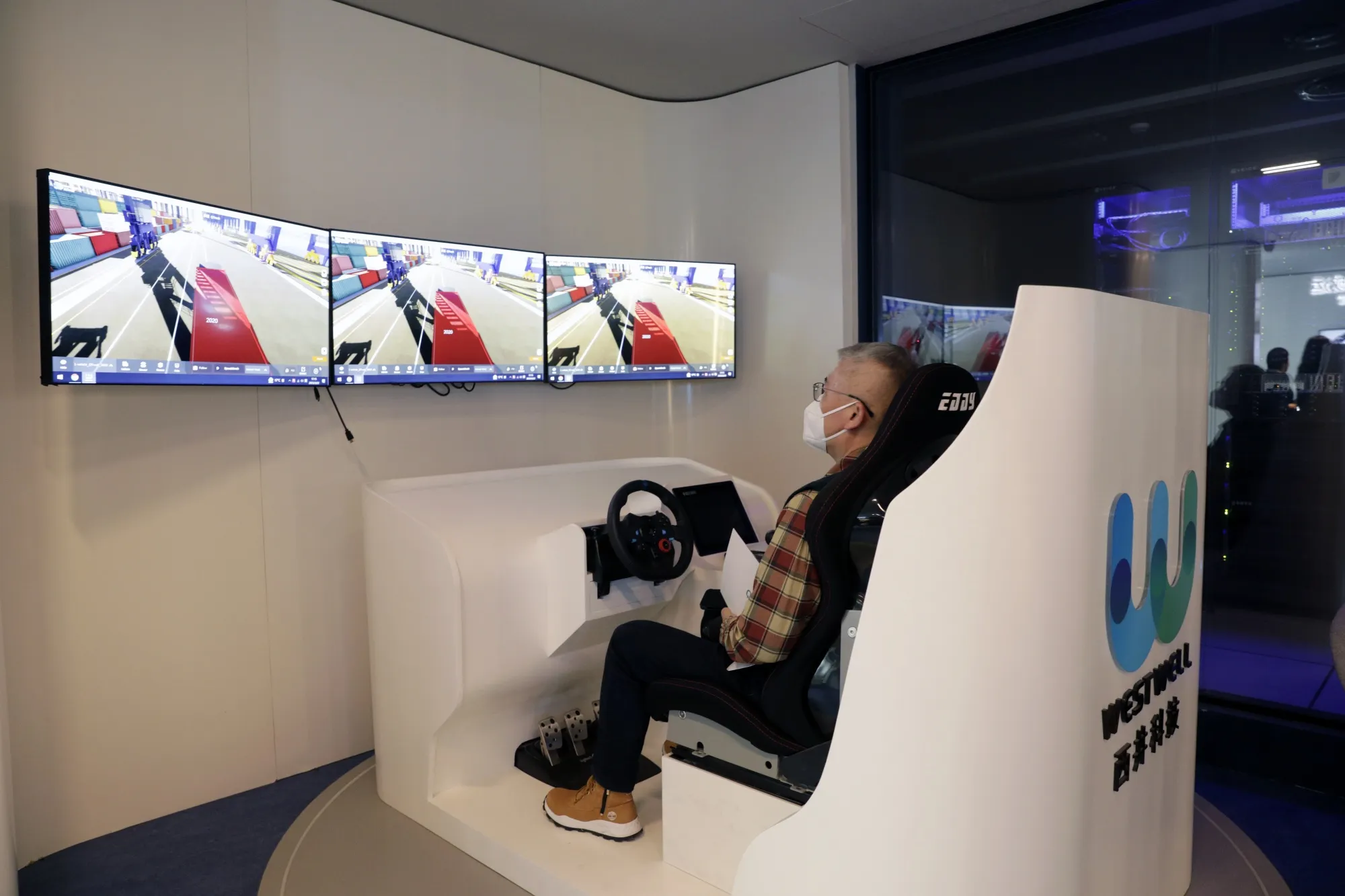A demonstration for autonomous trucks at the Shanghai Westwell Lab Information Technology Co. headquarters in Shanghai.