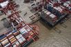 Views of the Yangshan Container Port Ahead of China Trade Figures