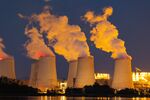 Cooling towers at the Jaenschwalde lignite coal-fired power plant, in Peitz, Germany. 