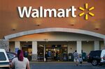 Customers outside at a Walmart store in Torrance, California.