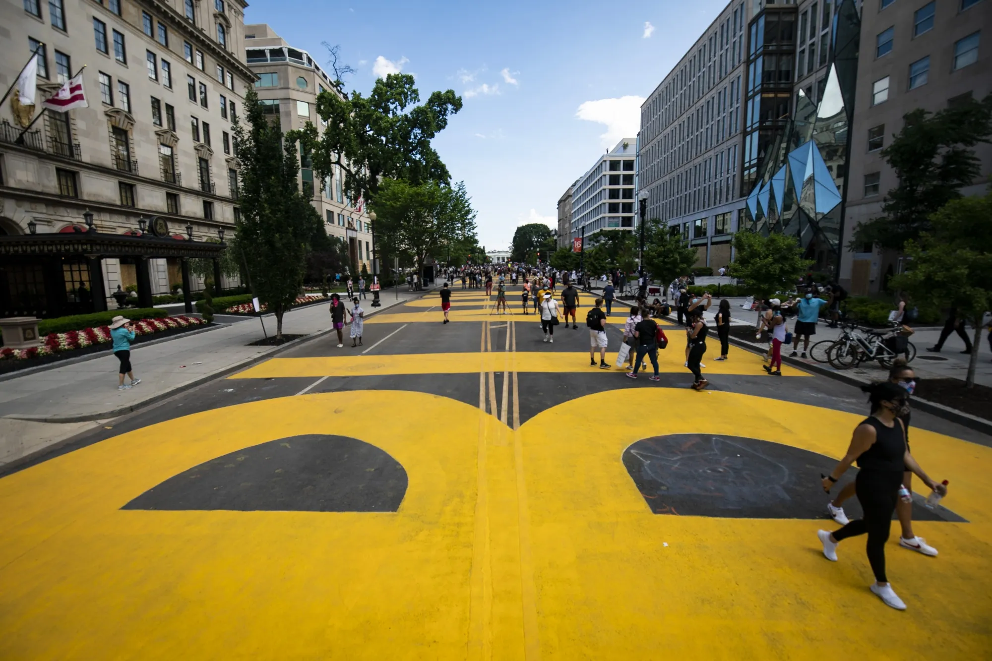 "Black Lives Matter" is seen painted on a street in Washington, D.C.