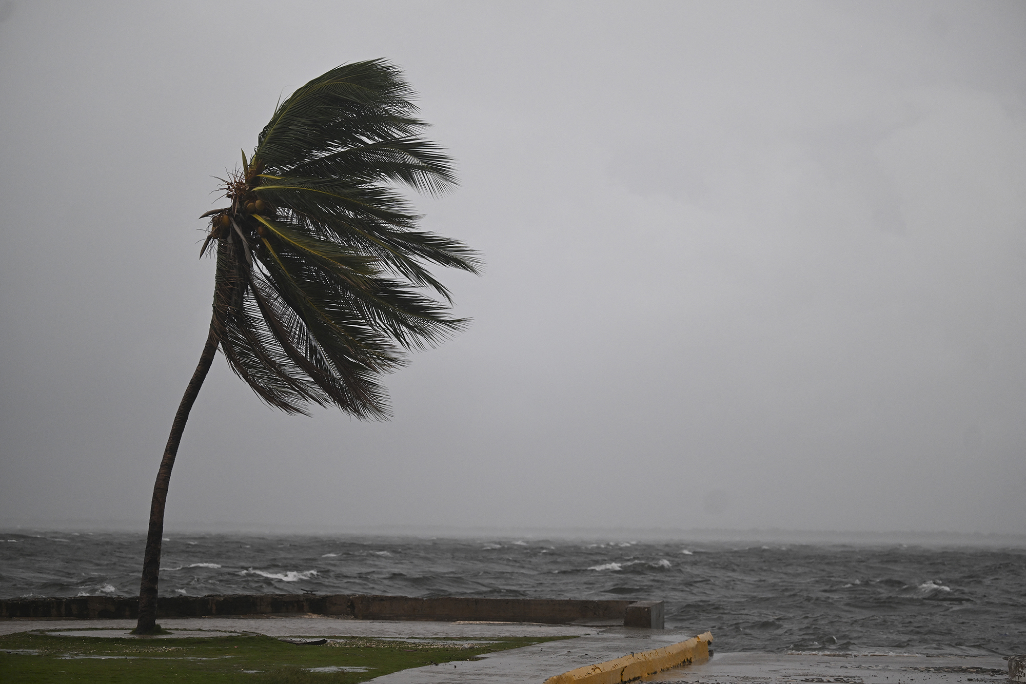 The Kingston waterfront on Ocean Boulevard as Jamaica starts to feel the effects of Hurricane Melissa on Oct. 26.