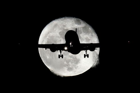 Planes Fly In Front of The Moon