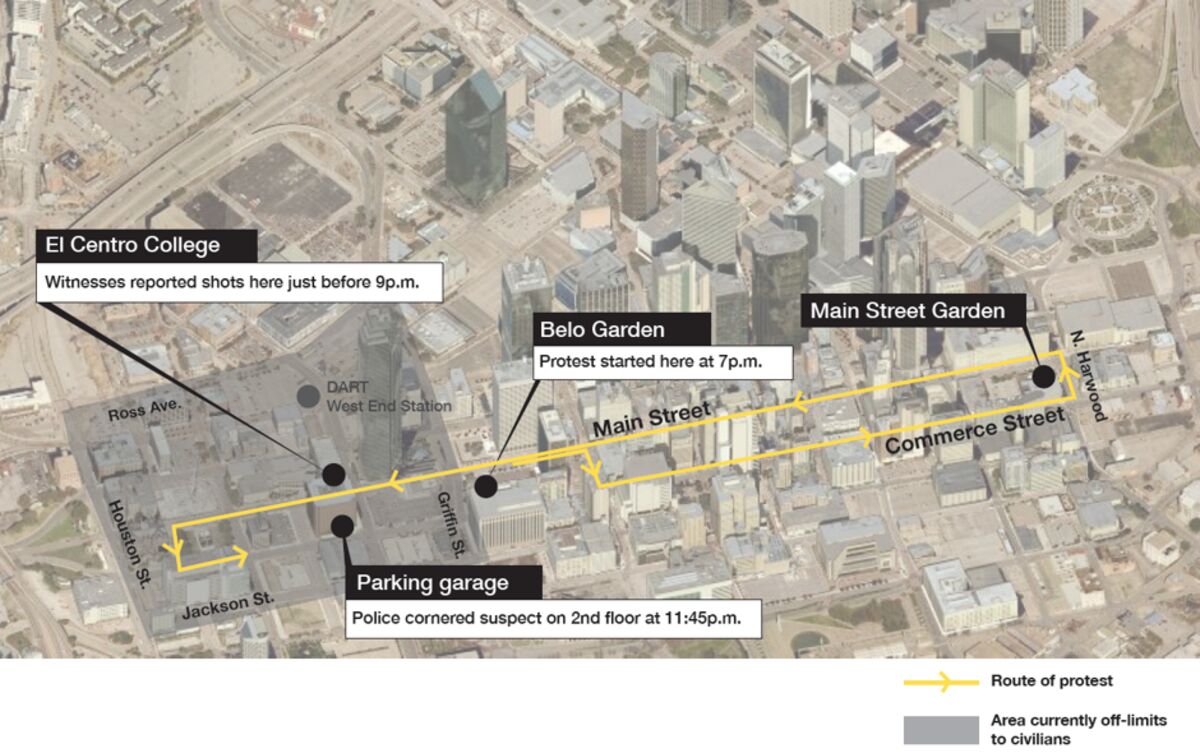 Mapping The Dallas Shootings - Bloomberg