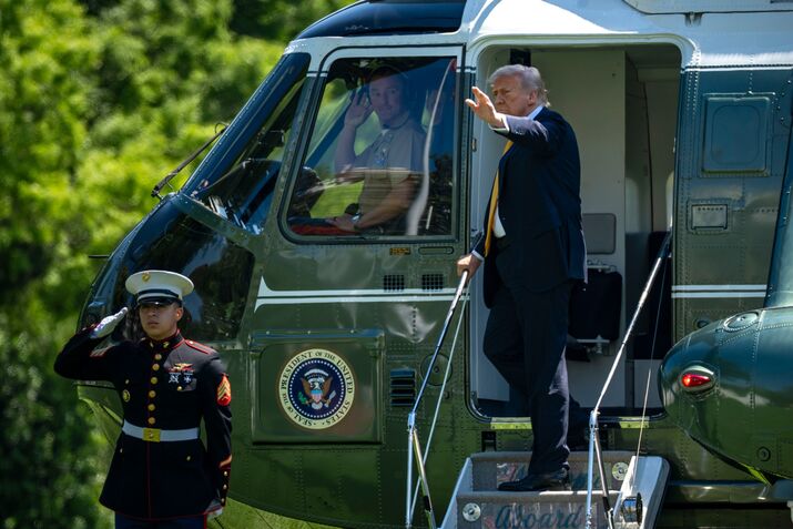 President Trump Departs White House For China