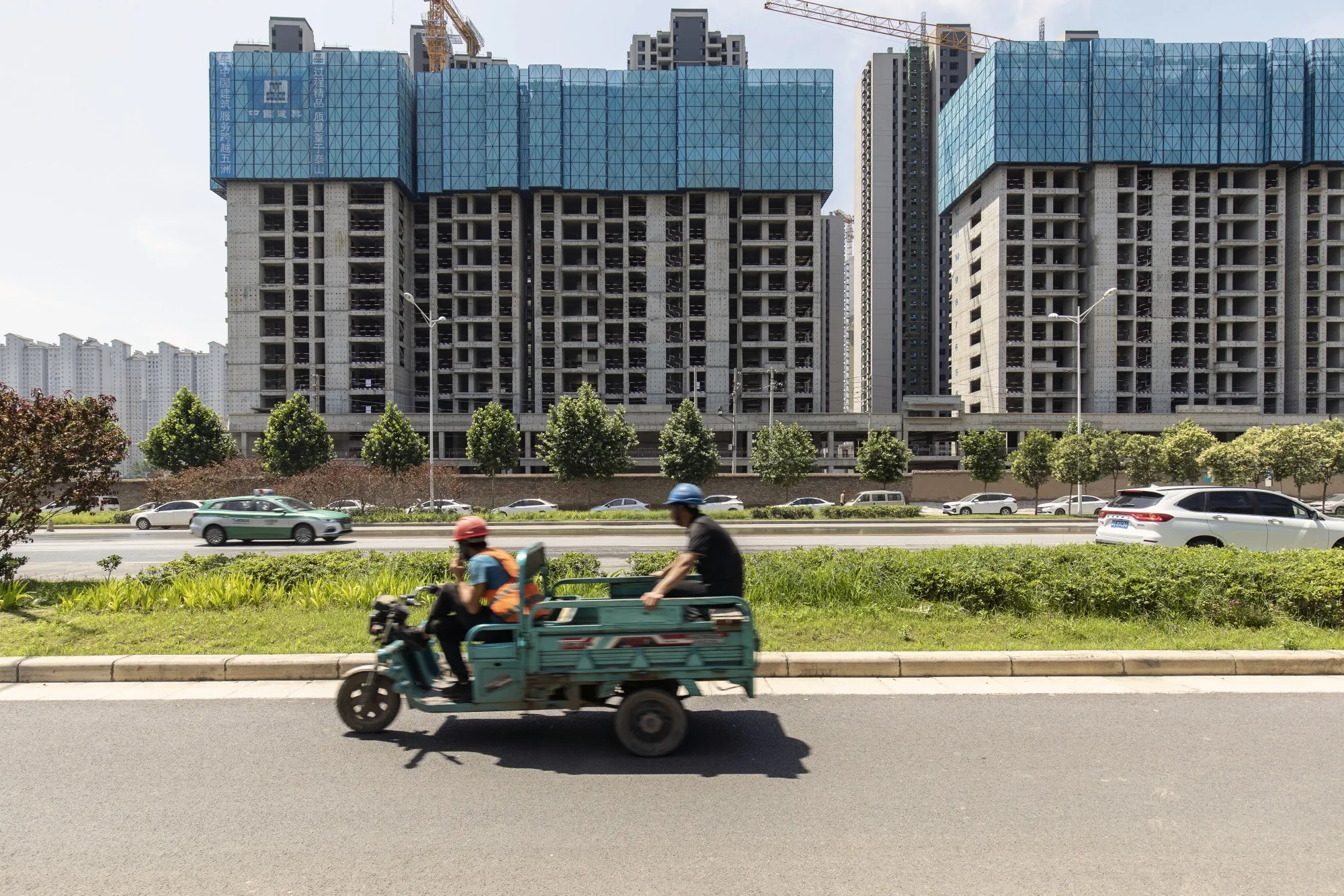 Residential buildings under construction in Zhengzhou, Henan province, China, on June 7.