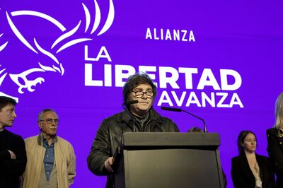 Javier Milei in La Plata, Buenos Aires province, Argentina, on Sept. 7.