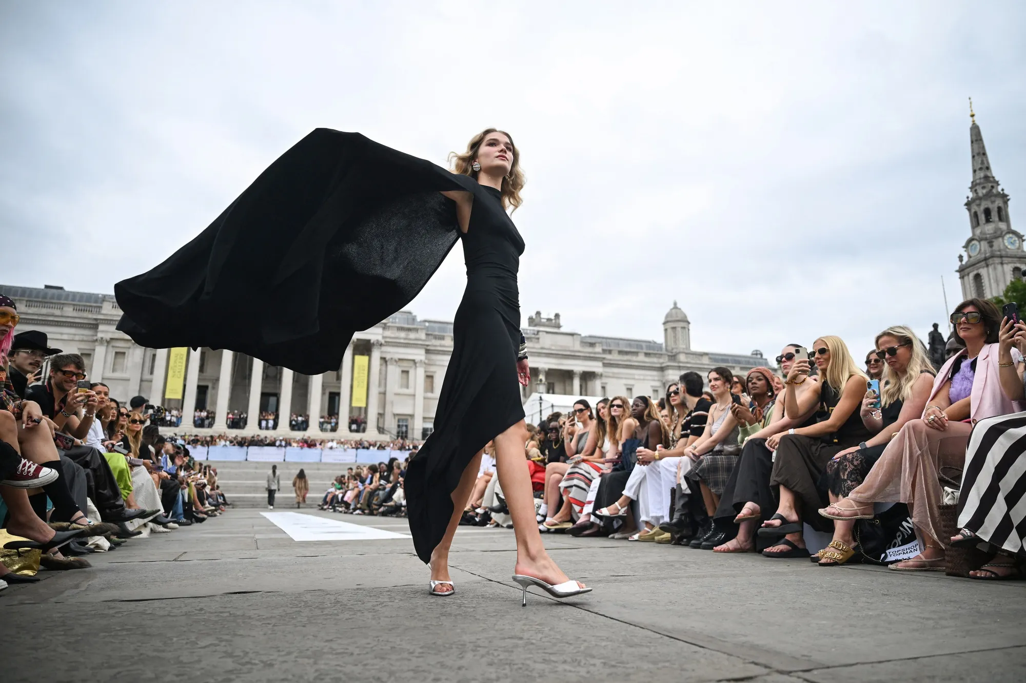 The Topshop relaunch event in Trafalgar Square, London, on Aug. 16, 2025.