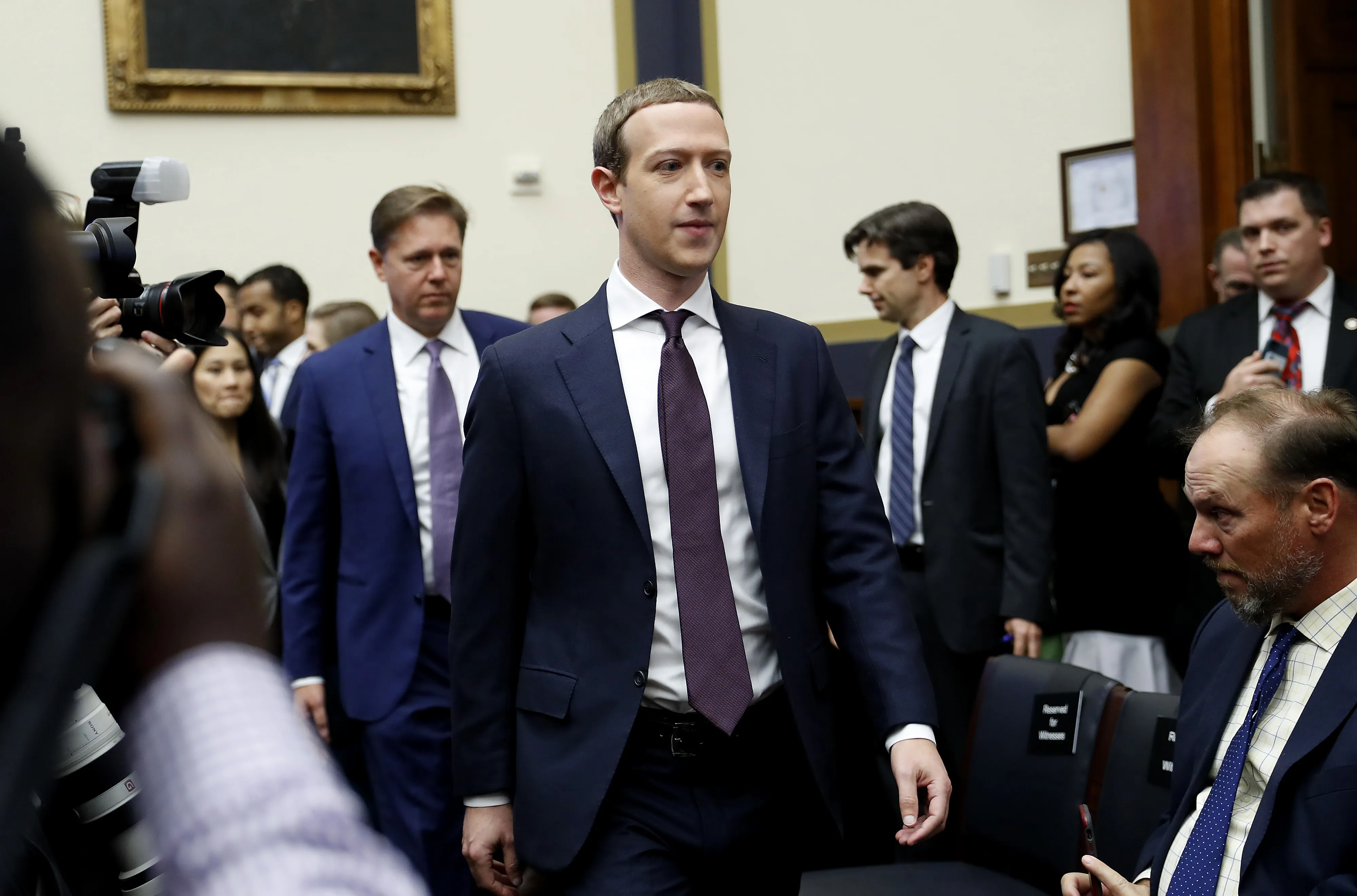 Mark Zuckerberg arrives for a House&nbsp;hearing in Washington, D.C., in 2019.