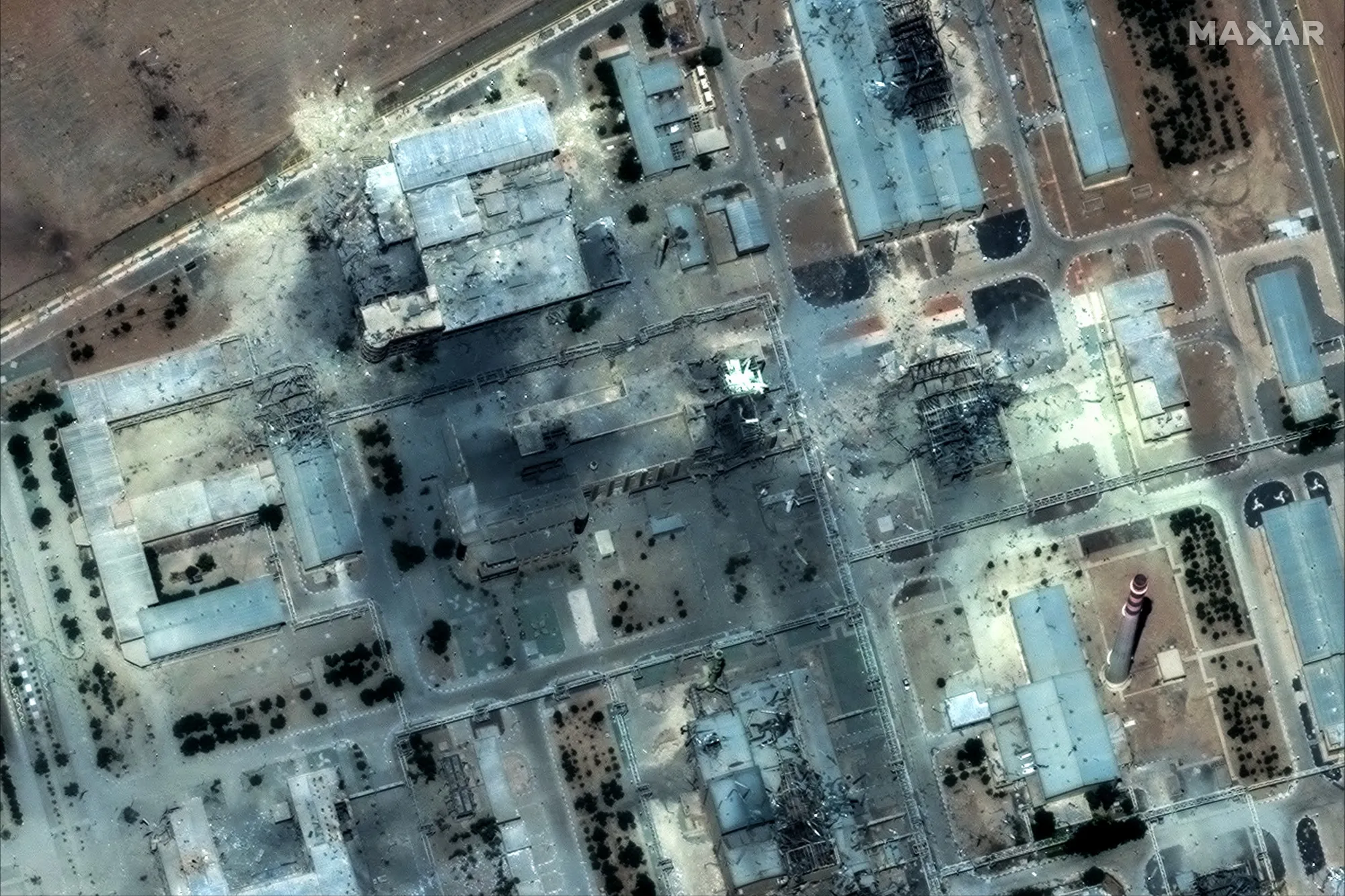 The Isfahan Nuclear Technology and Research Center after the airstrikes on June 22.