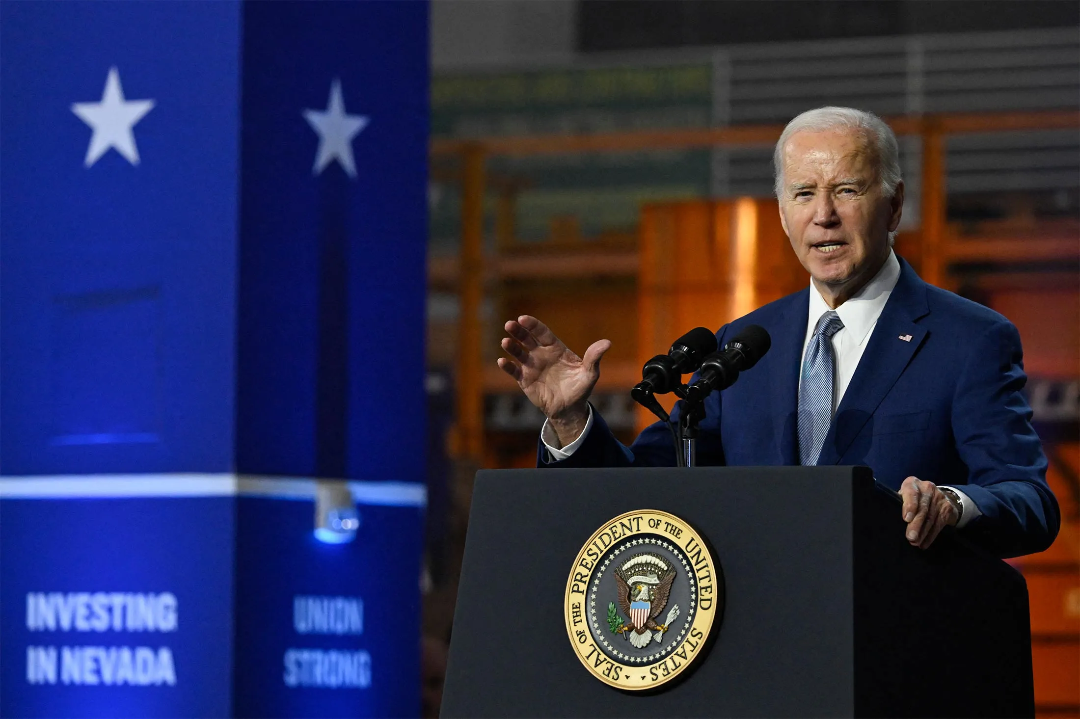 Joe Biden speaks in Las Vegas on Dec. 8.