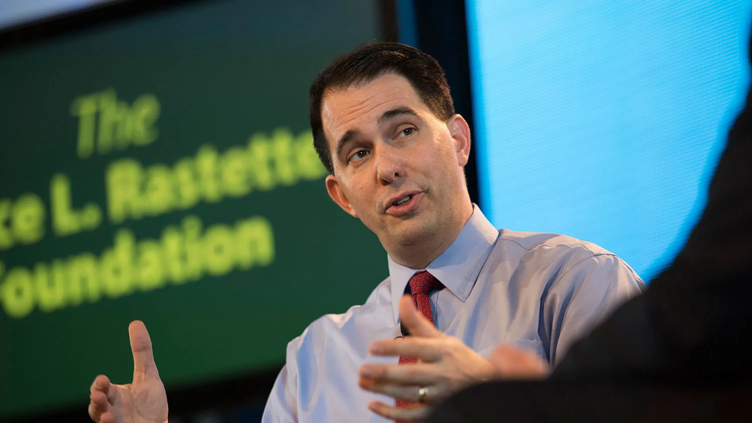 Scott Walker, governor of Wisconsin, speaks during the Iowa Ag Summit at the Iowa State Fairgrounds in Des Moines, Iowa, U.S., on Saturday, March 7, 2015.
