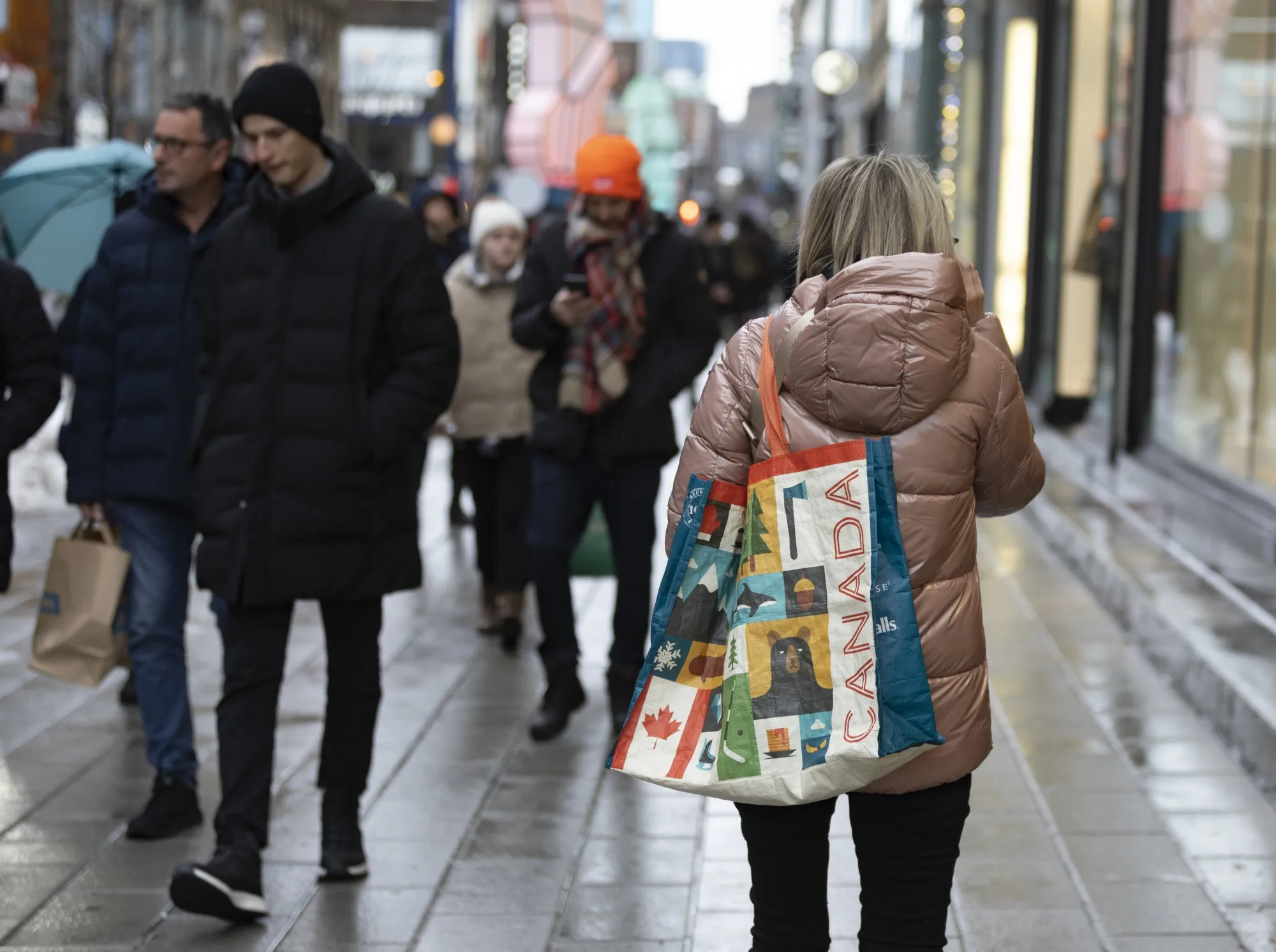 Shoppers in Montreal last December. Canada’s&nbsp;population grew to 39.6 million in 2022.