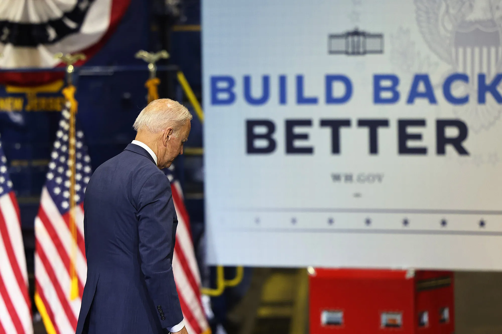 President Biden Delivers Remarks At NJ Transit Meadowlands Maintenance Complex