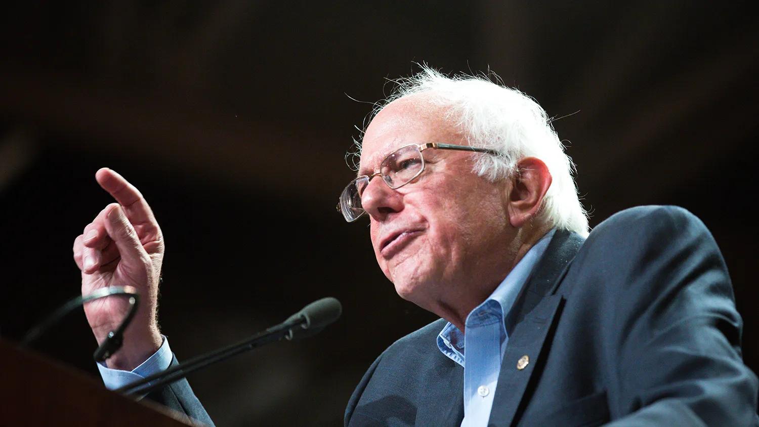PHOENIX, AZ - JULY 18: U.S. Sen. Bernie Sanders (I-VT) speaks to the crowd at the Phoenix Convention Center July 18, 2015 in Phoenix, Arizona. The Democratic presidential candidate spoke on his central issues of income inequality, job creation, controlling climate change, quality affordable education and getting big money out of politics, to more than 11,000 people attending.
