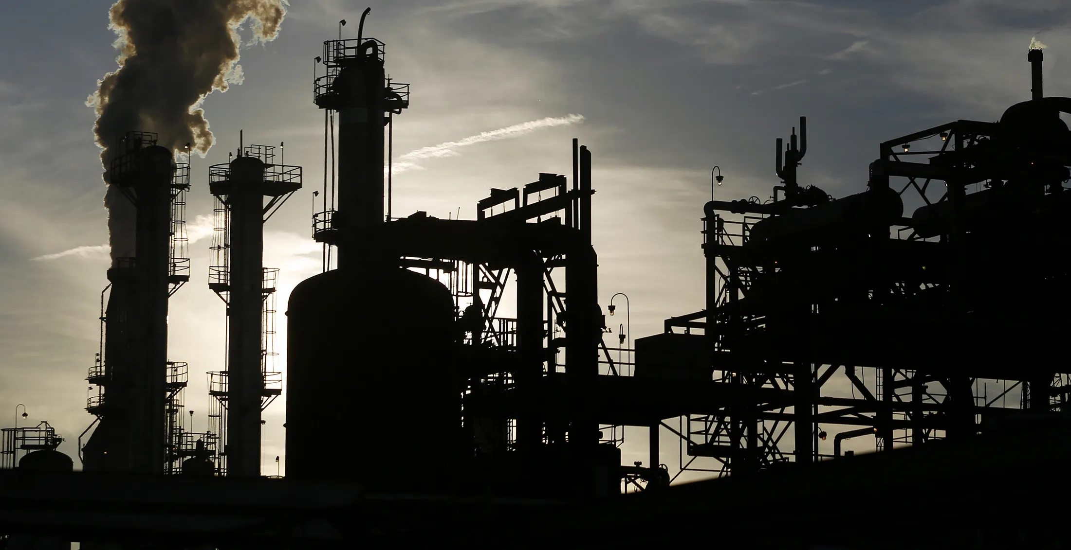 Emissions from a refining facility in Oregon, Ohio.
