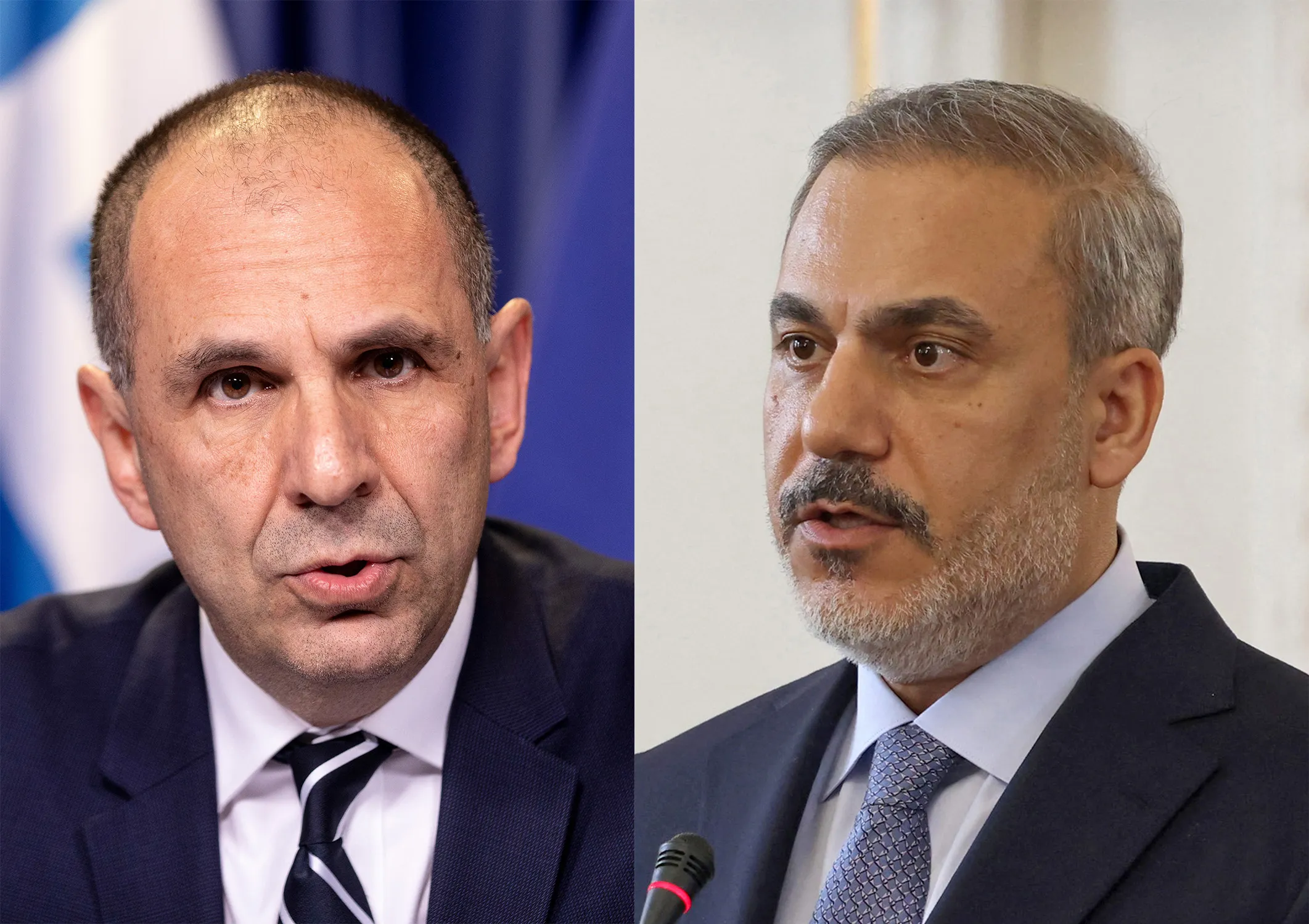 Georgios Gerapetritis, left, and Hakan Fidan.