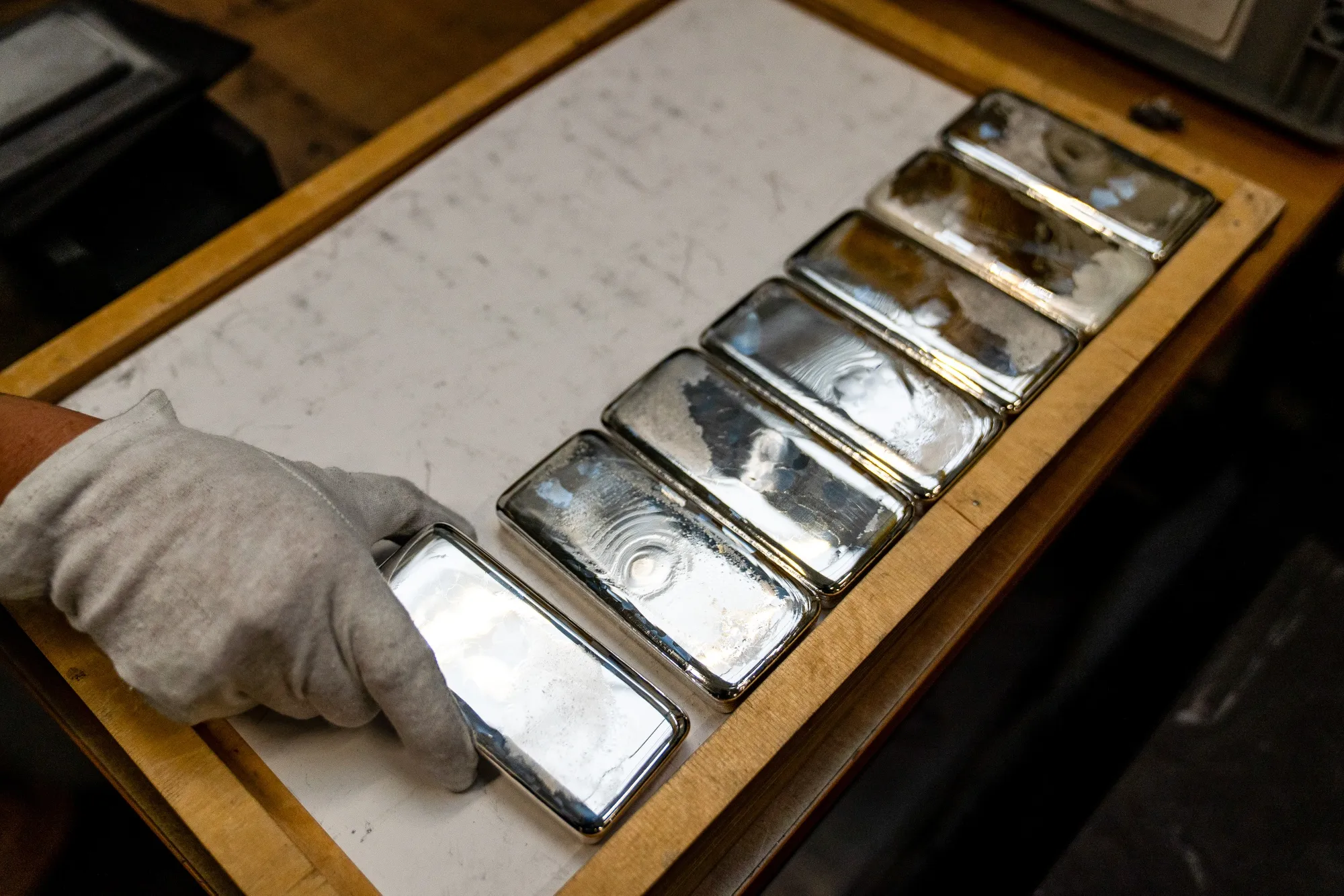 Unburnished silver bars