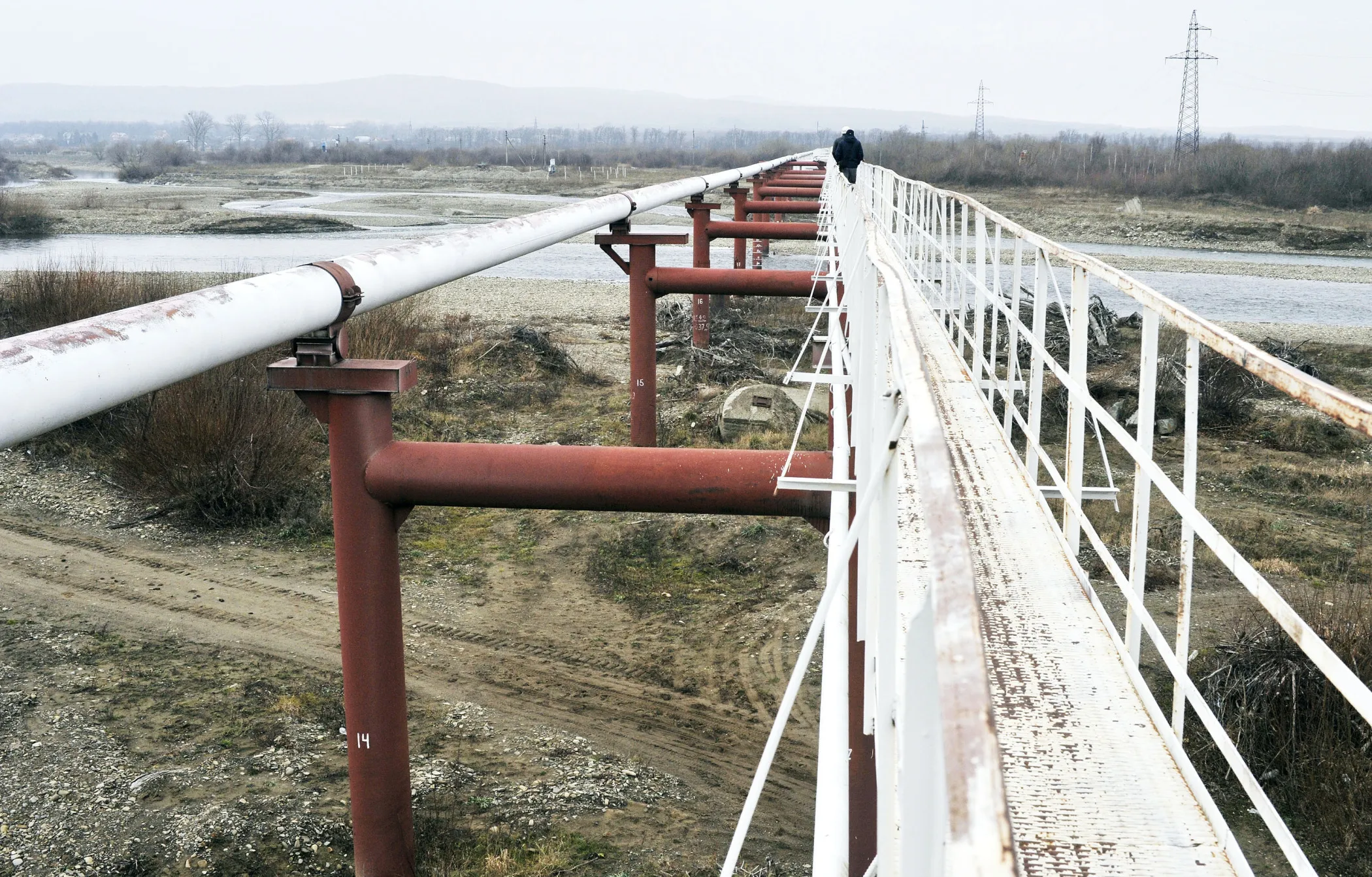 A section of the Druzhba crude oil pipeline, Ukraine.