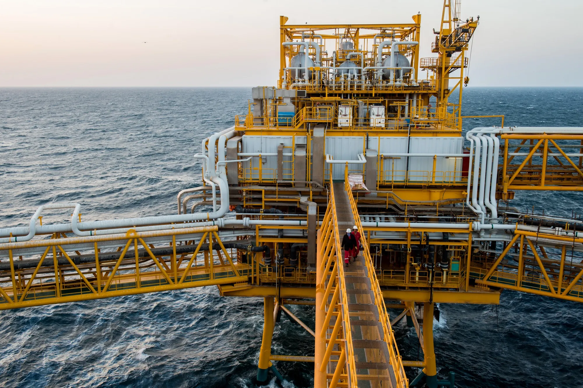 An offshore oil platform operated by the National Iranian Offshore Oil Co., near Lavan island, Iran.