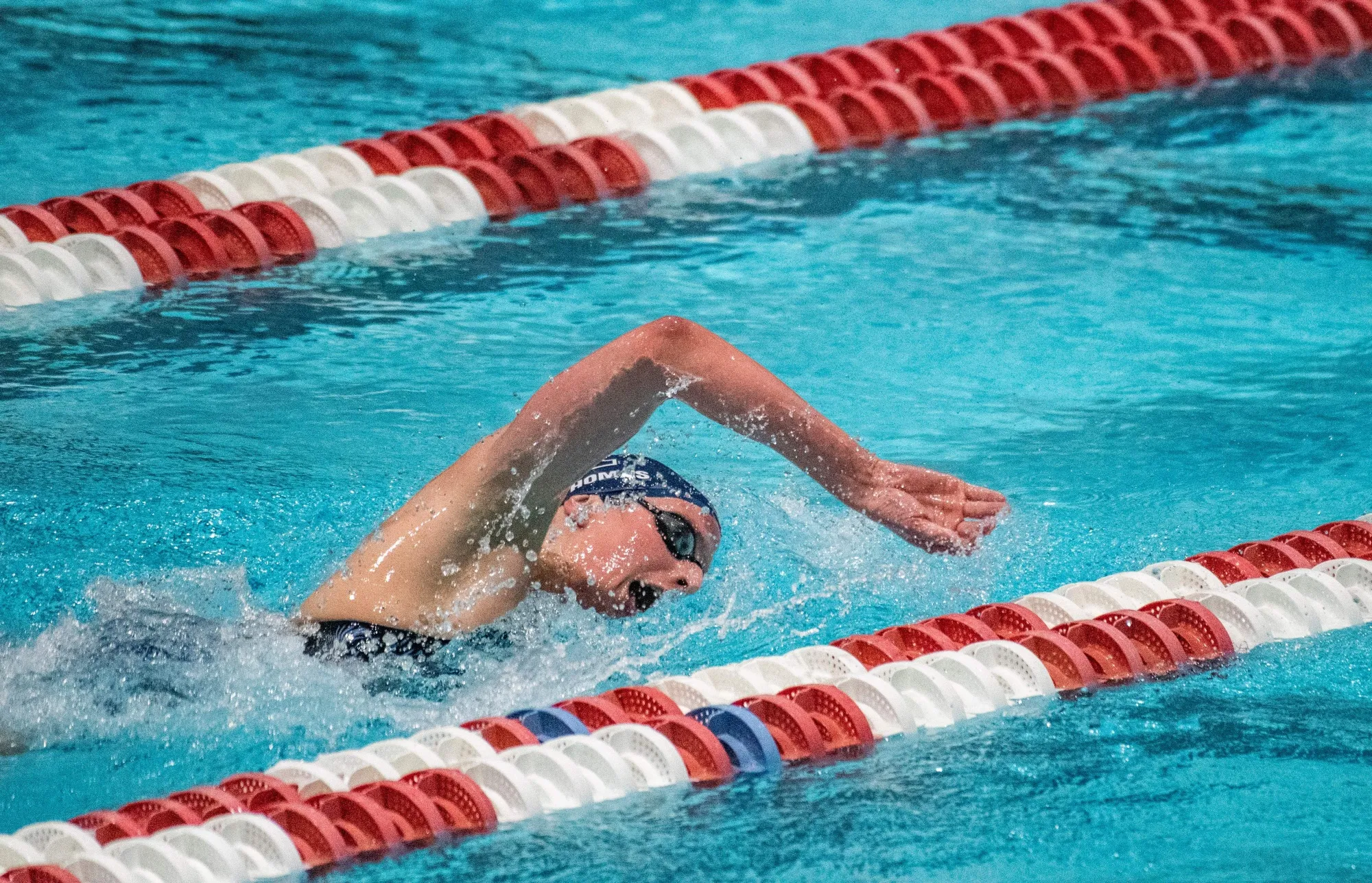 Penn University&nbsp;swimmer Lia Thomas swims in the 500 yard freestyle race in 2022.