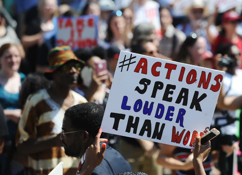 Protesters demonstrate at the South Carolina State House on June 23, 2015.