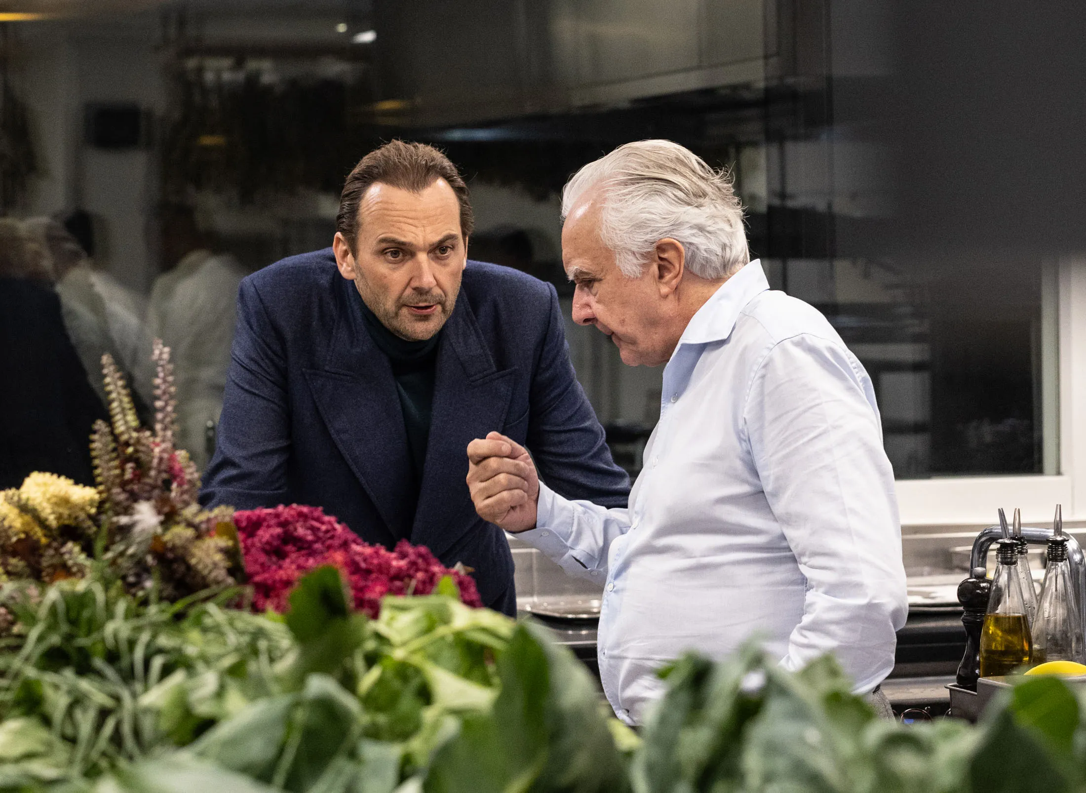 Chefs Daniel Humm (left)&nbsp;and Alain Ducasse&nbsp;in a collaboration mode&nbsp;in Paris.