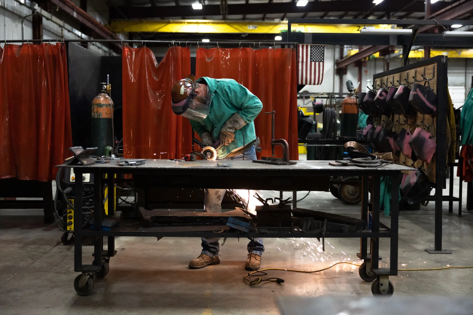 A person&nbsp;does steel work during an apprenticeship in Dayton, Ohio.