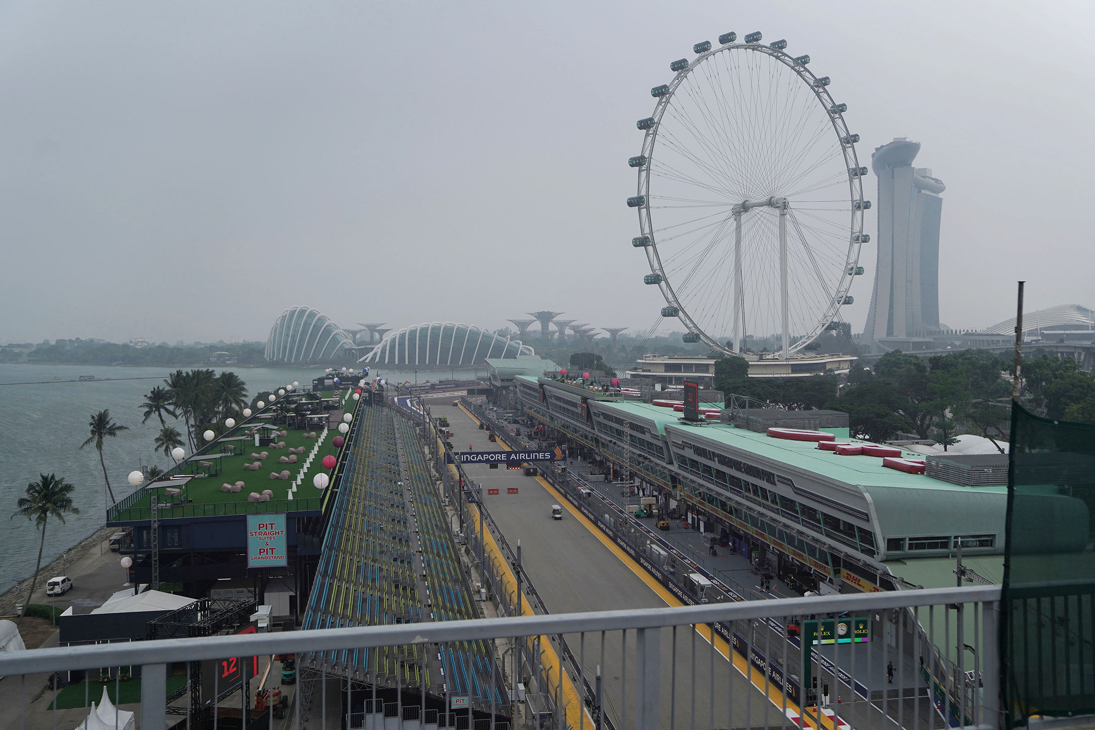 Haze shrouds the Formula One track in Singapore, on Sept. 18.