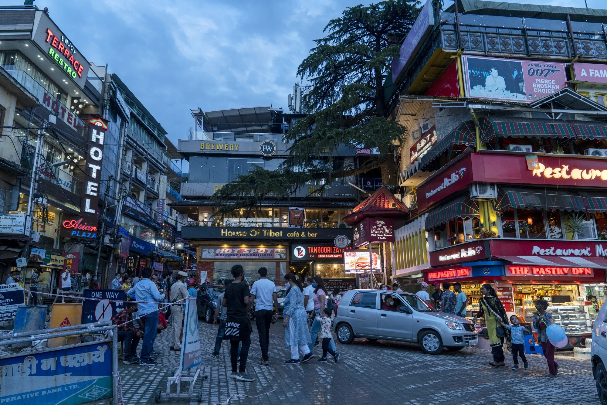 A busy street in McLeod Ganj area of Dharamshala, Himachal Pradesh, earlier in July.