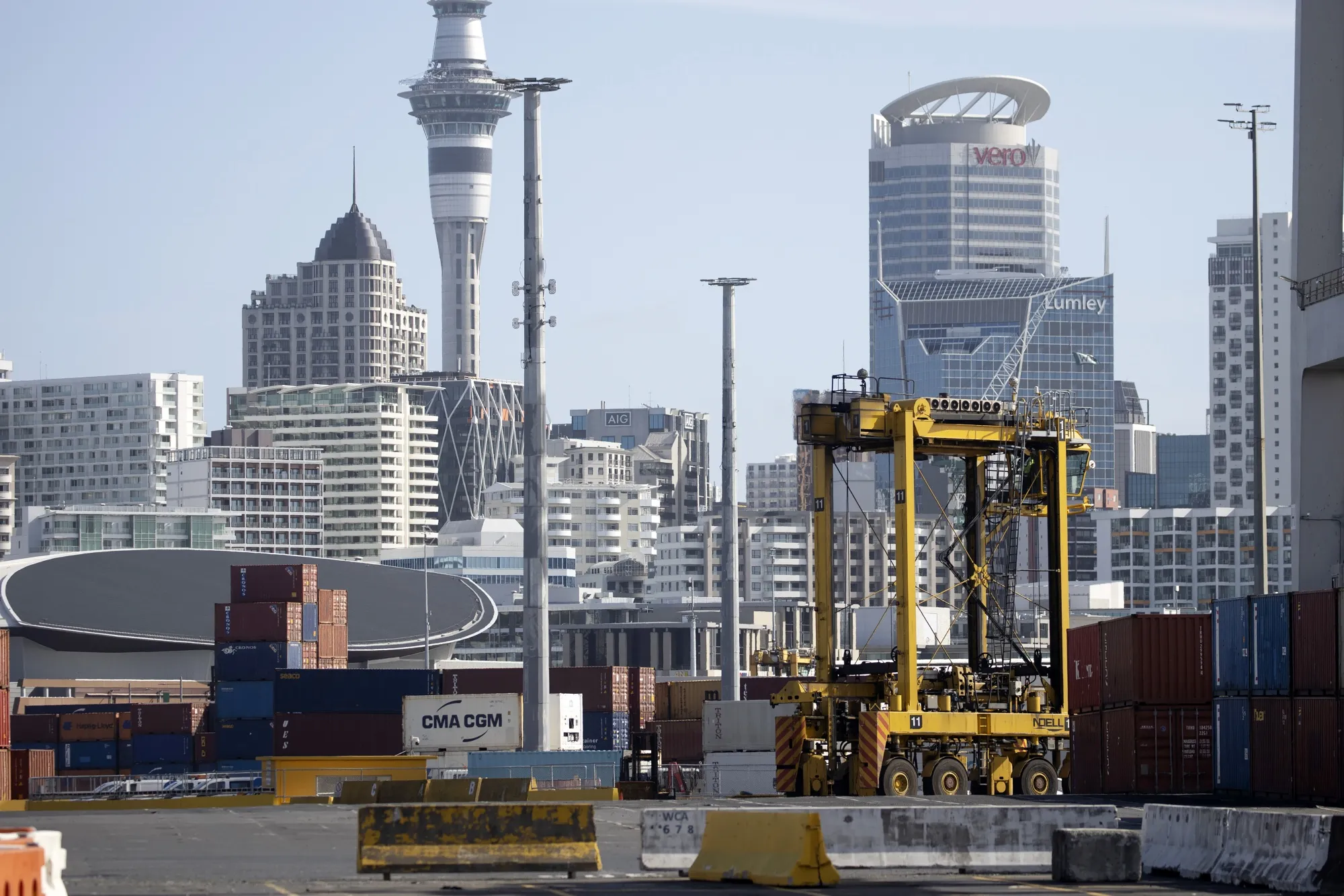 The Ports of Auckland terminal in Auckland, New Zealand.
