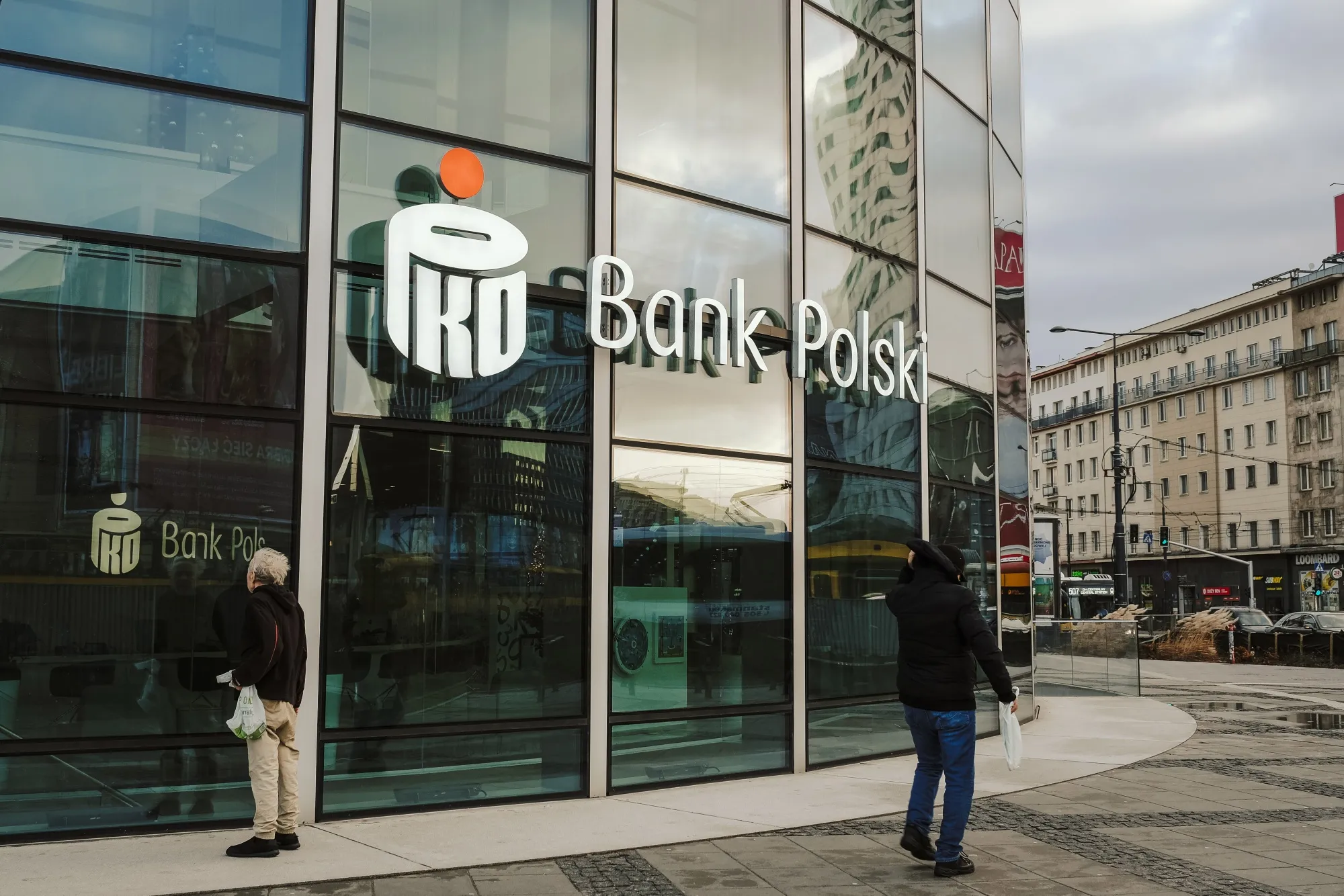 A PKO Bank Polski SA bank branch in Warsaw.