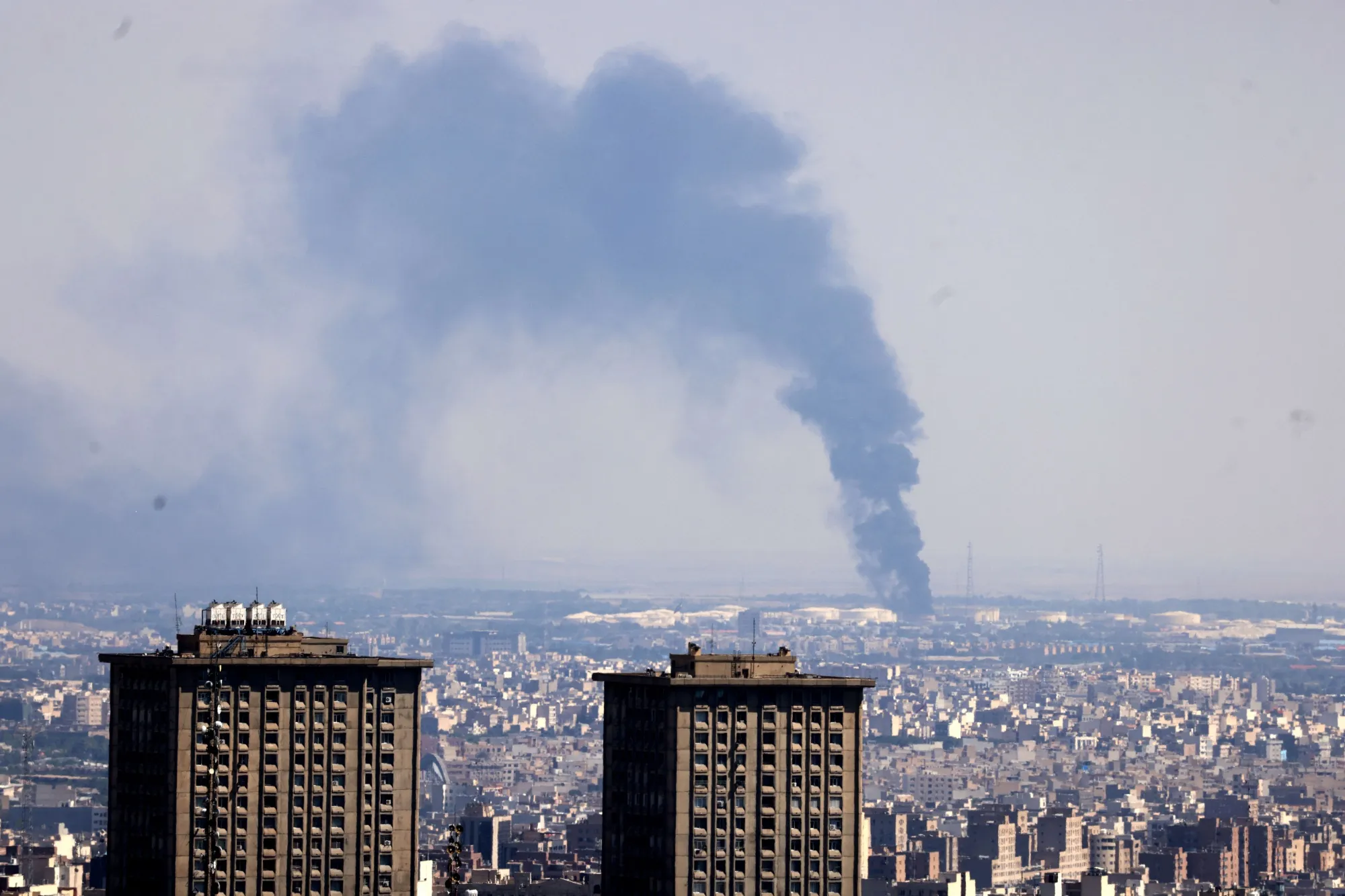 Smoke rises following an Israeli strike in Tehran on June 17.