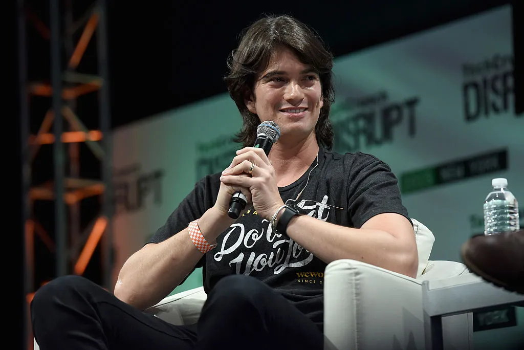 WeWork founder Adam Neumann, last seen laughing on the way to the bank.