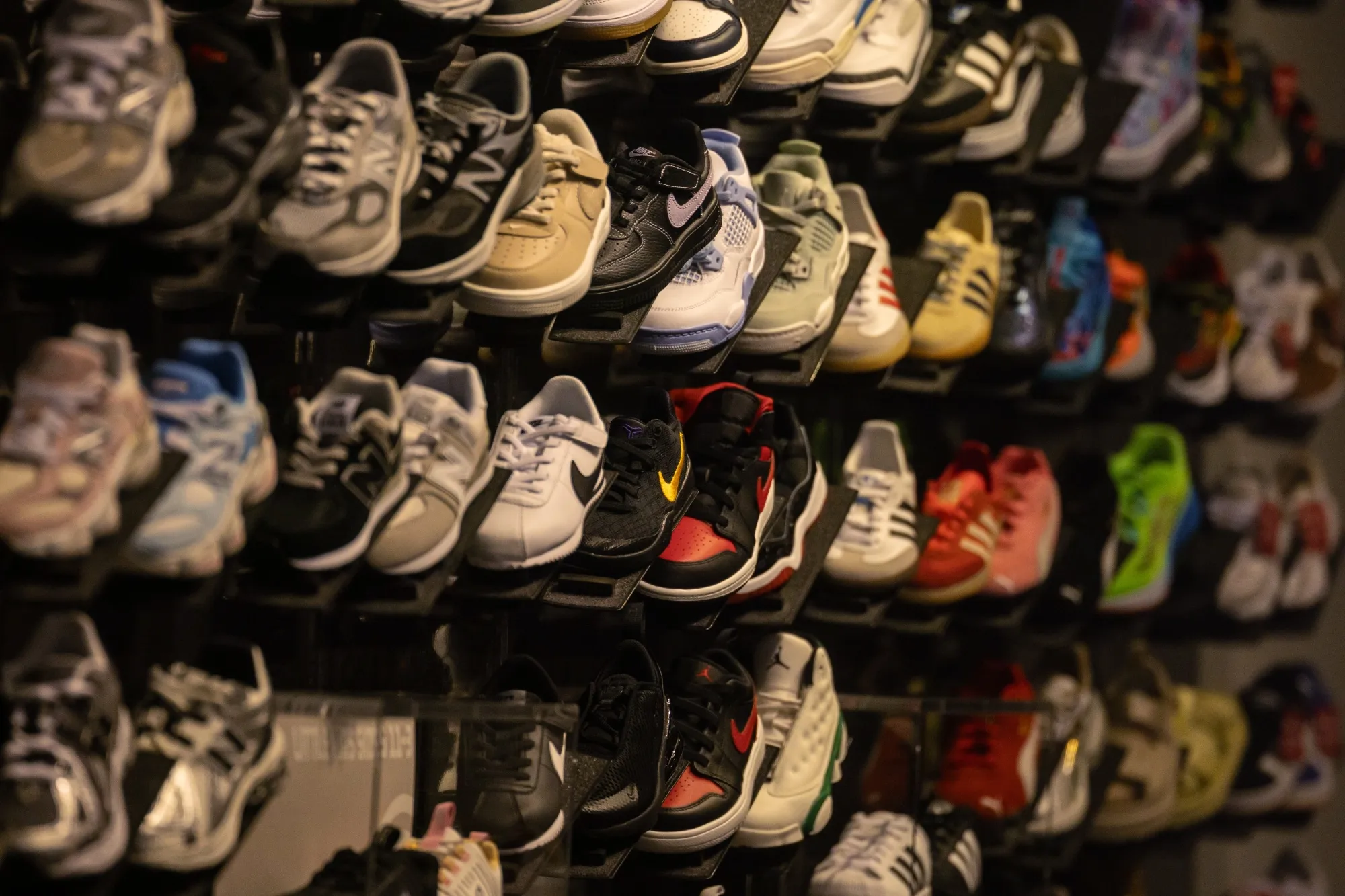 Shoes at a Foot Locker store in New York.