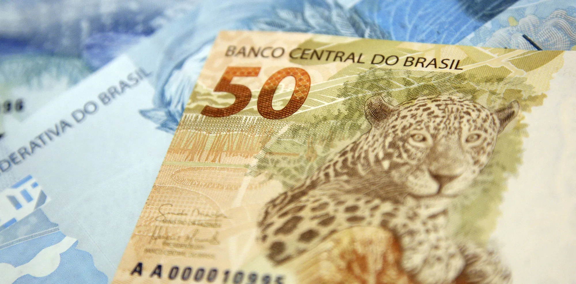 The central bank of Brazil's real notes.