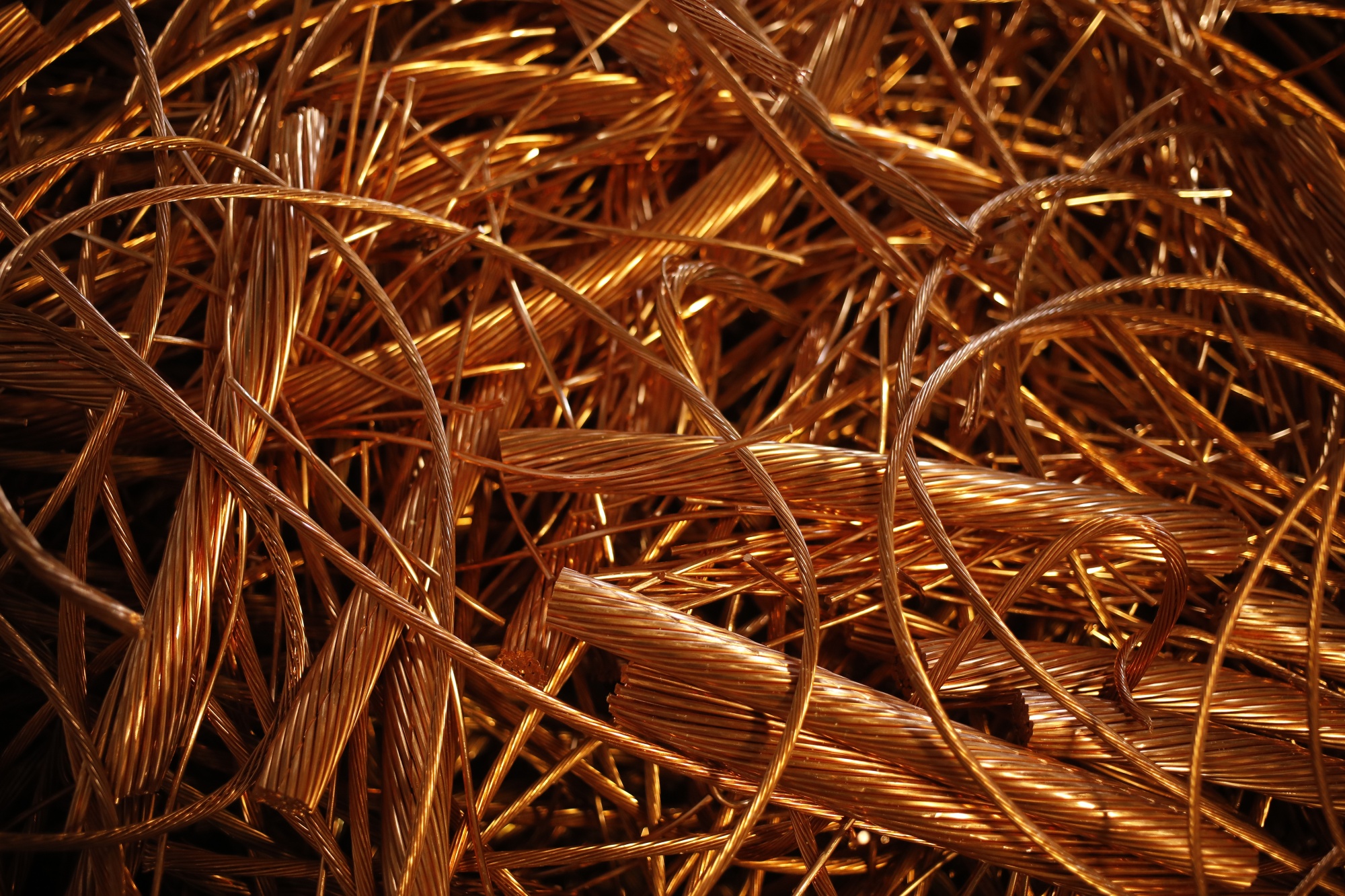 Copper wire at a scrap metal recycling center in Louisville, Kentucky.