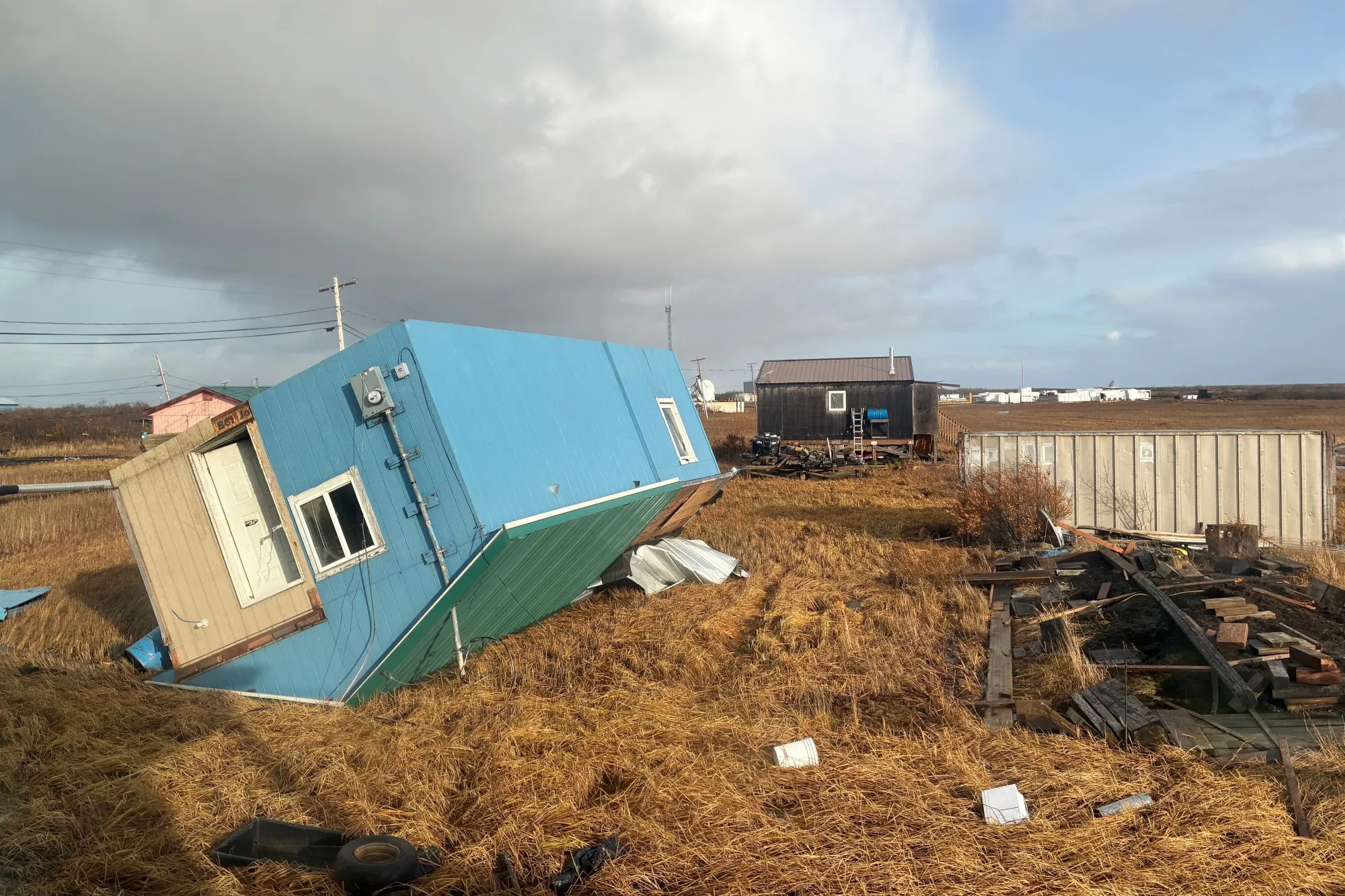 A damaged home after Typhoon Halong in Kotlik, Alaska, on&nbsp;Oct. 12.