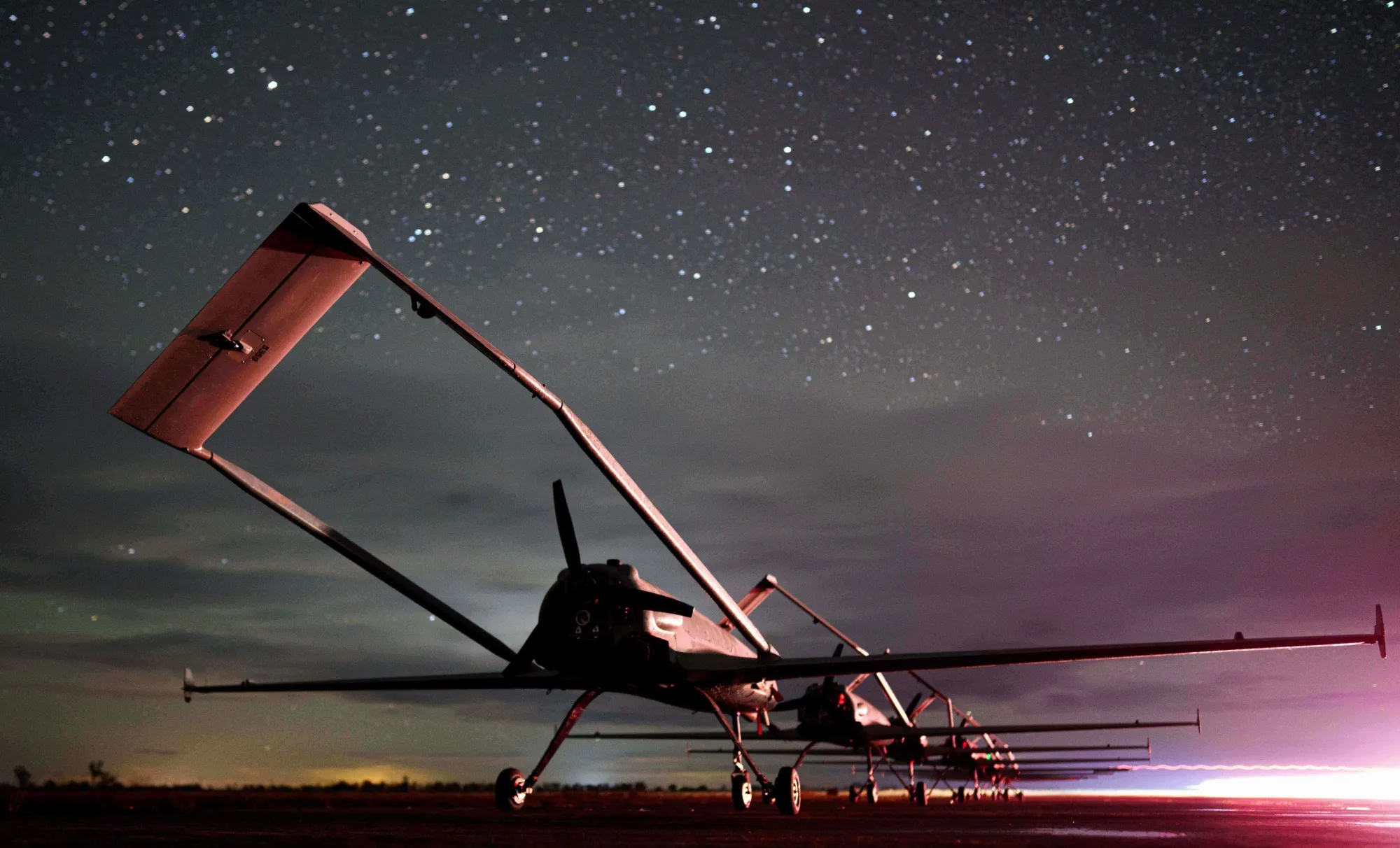 Long-range drones at an undisclosed location in Ukraine.