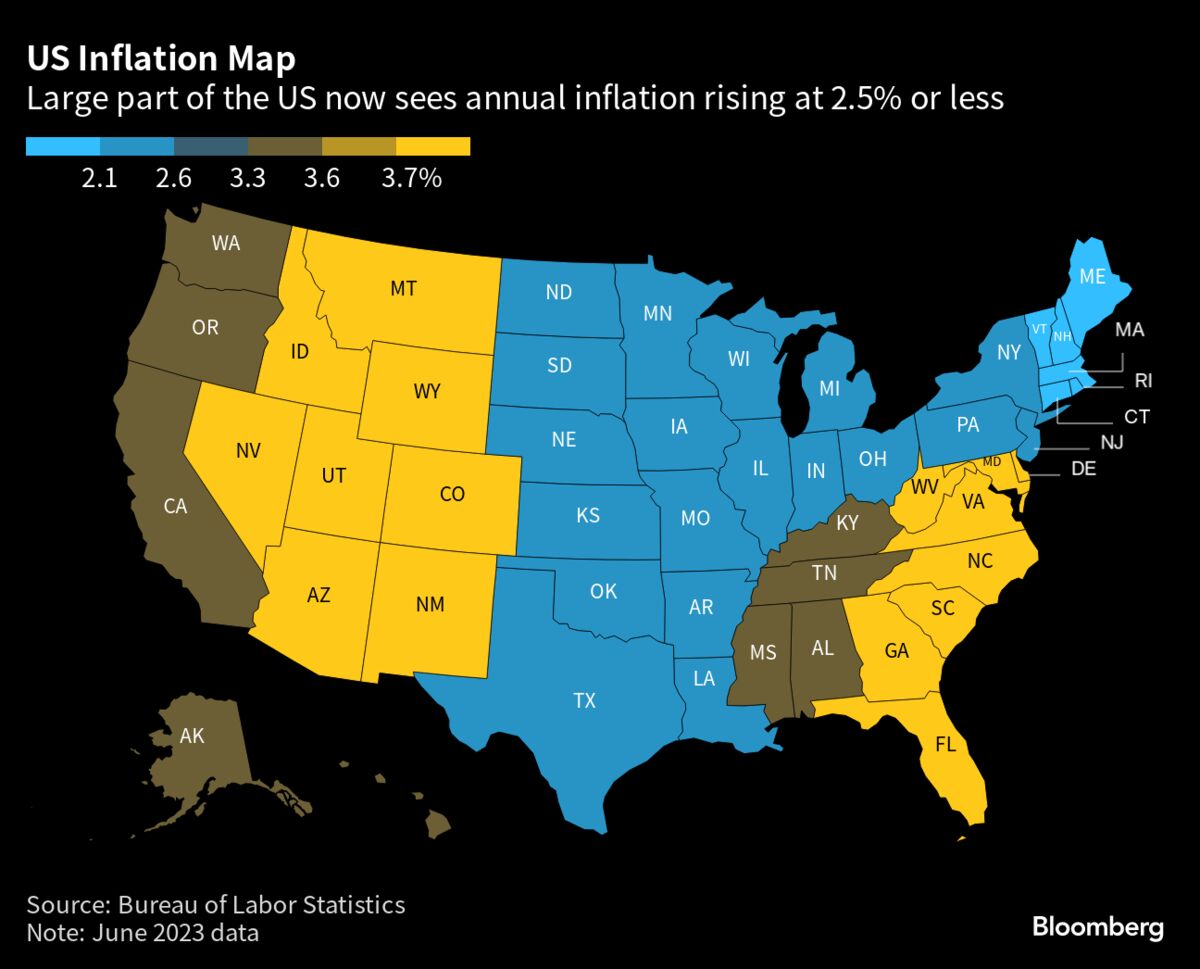 Inflation Rates By State Inflation June 2023: Where Prices Are Easing Most in US - Bloomberg