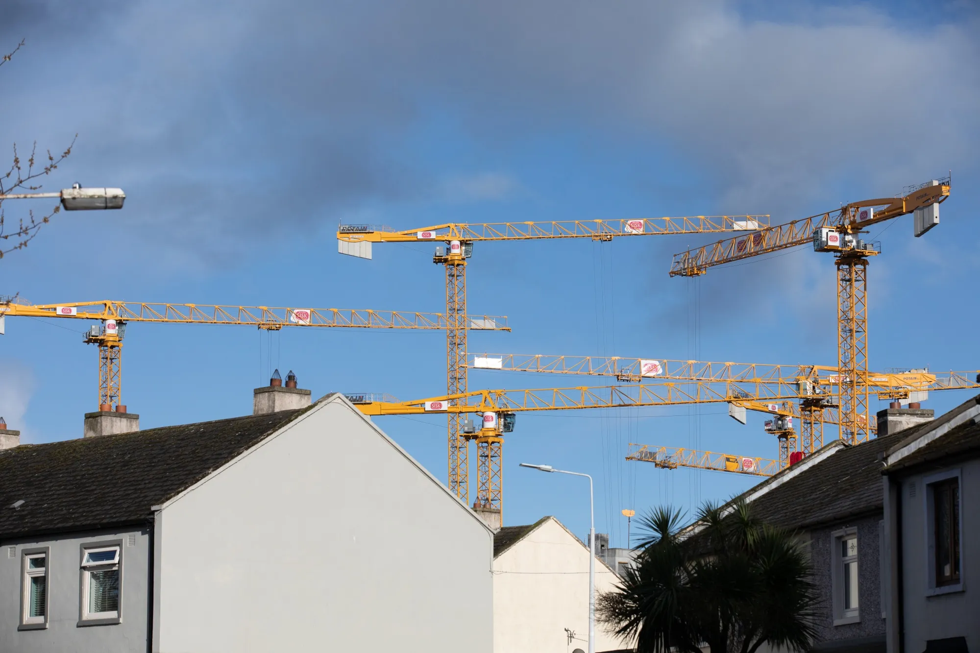 Construction cranes in Sandymount, Dublin.