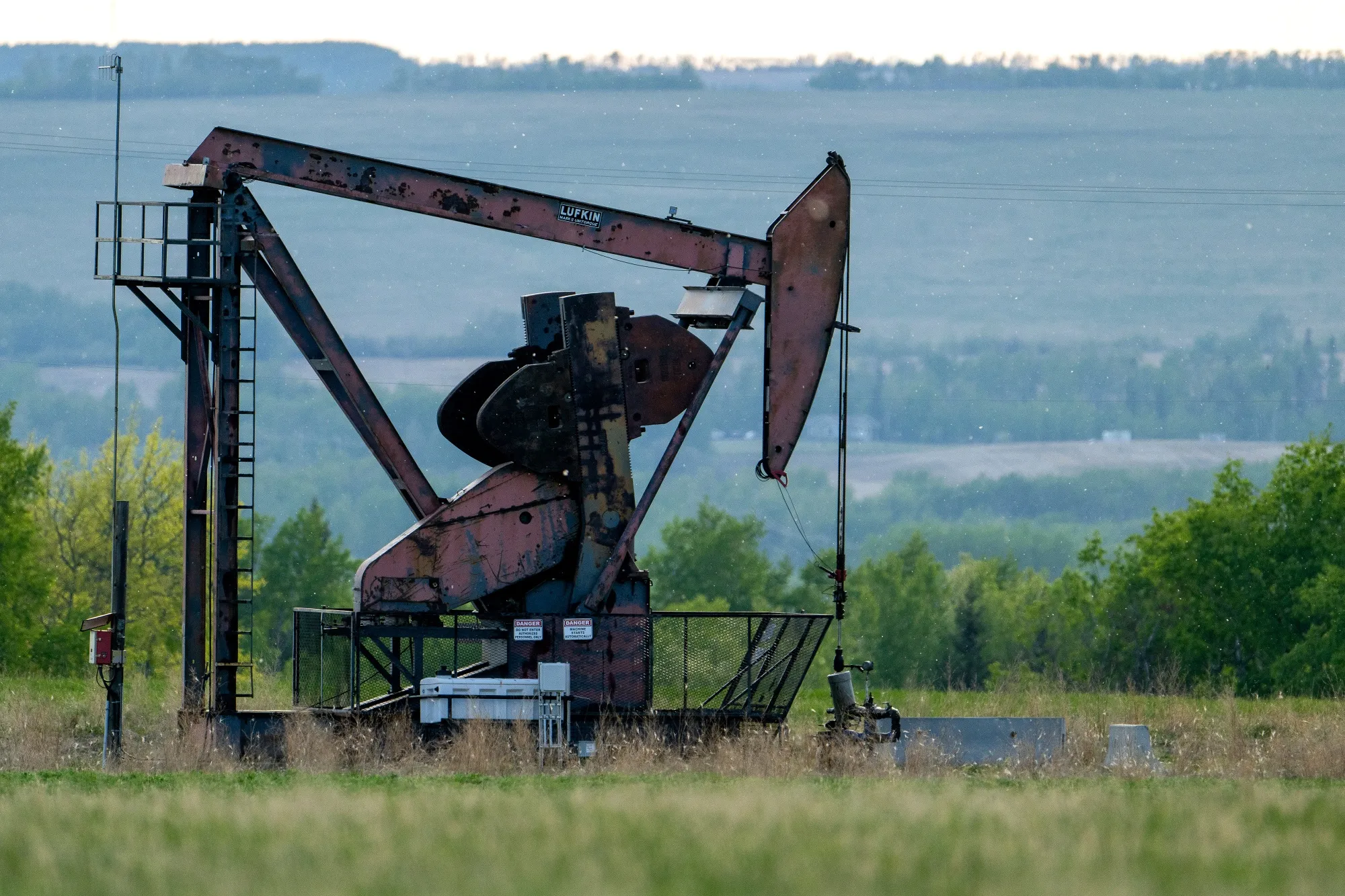 A pumpjack near Fort St. John, British Columbia, Canada.