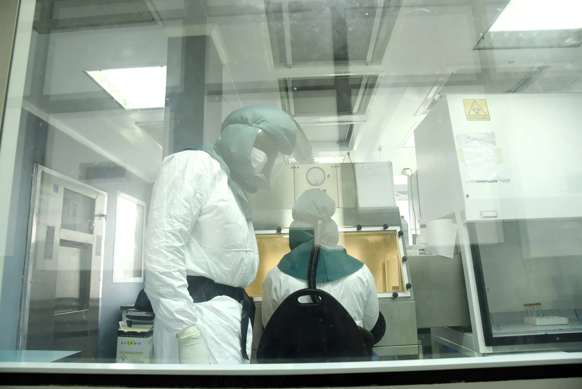 Coronavirus researchers at the Pasteur Institute in Dakar in Senegal, on Feb. 3