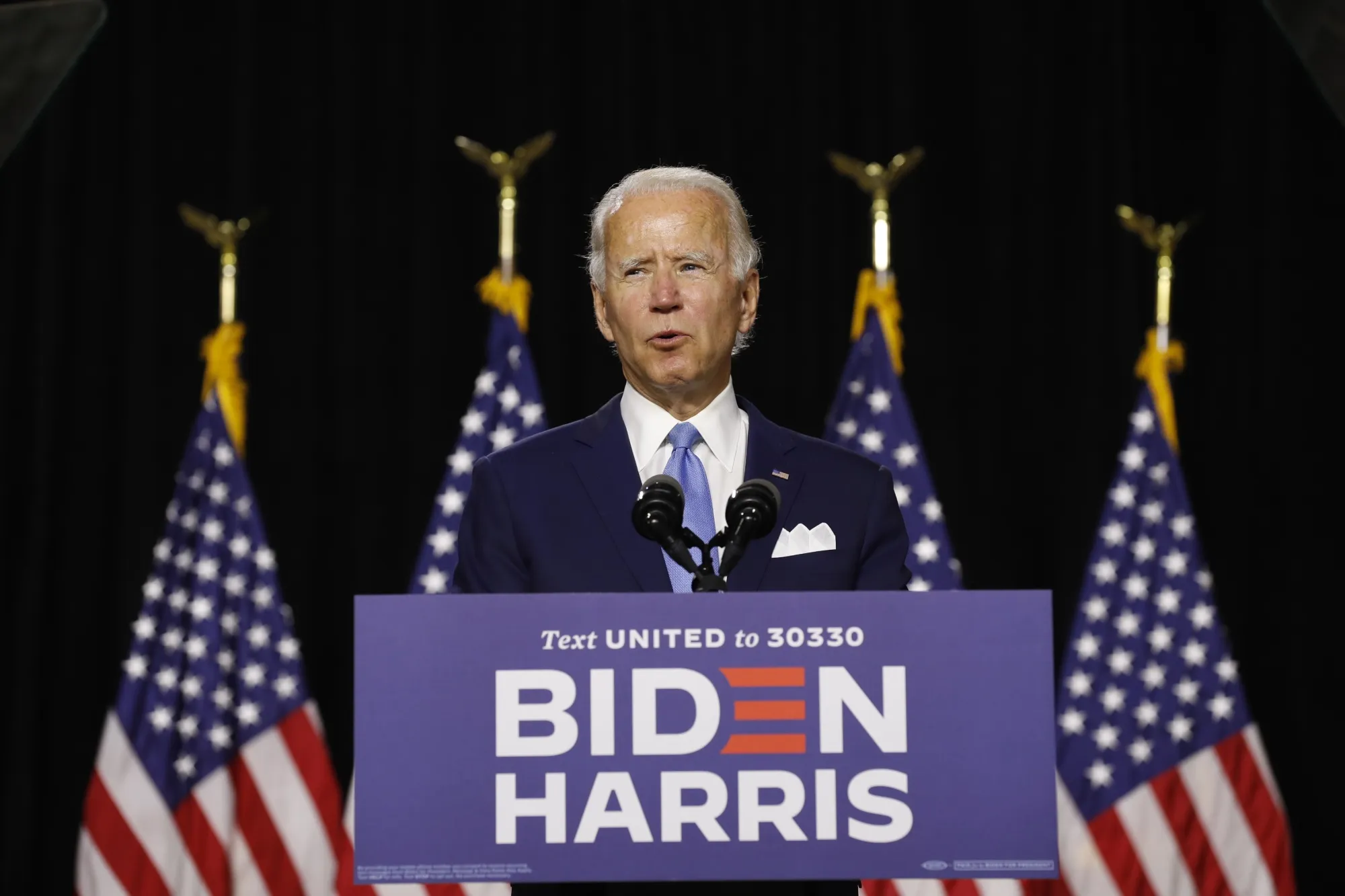 Joe Biden during a campaign event in Wilmington, Delaware, U.S., on Aug. 12.