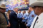 Donald Trump greets first responders during a visit to El Paso on Aug. 7.