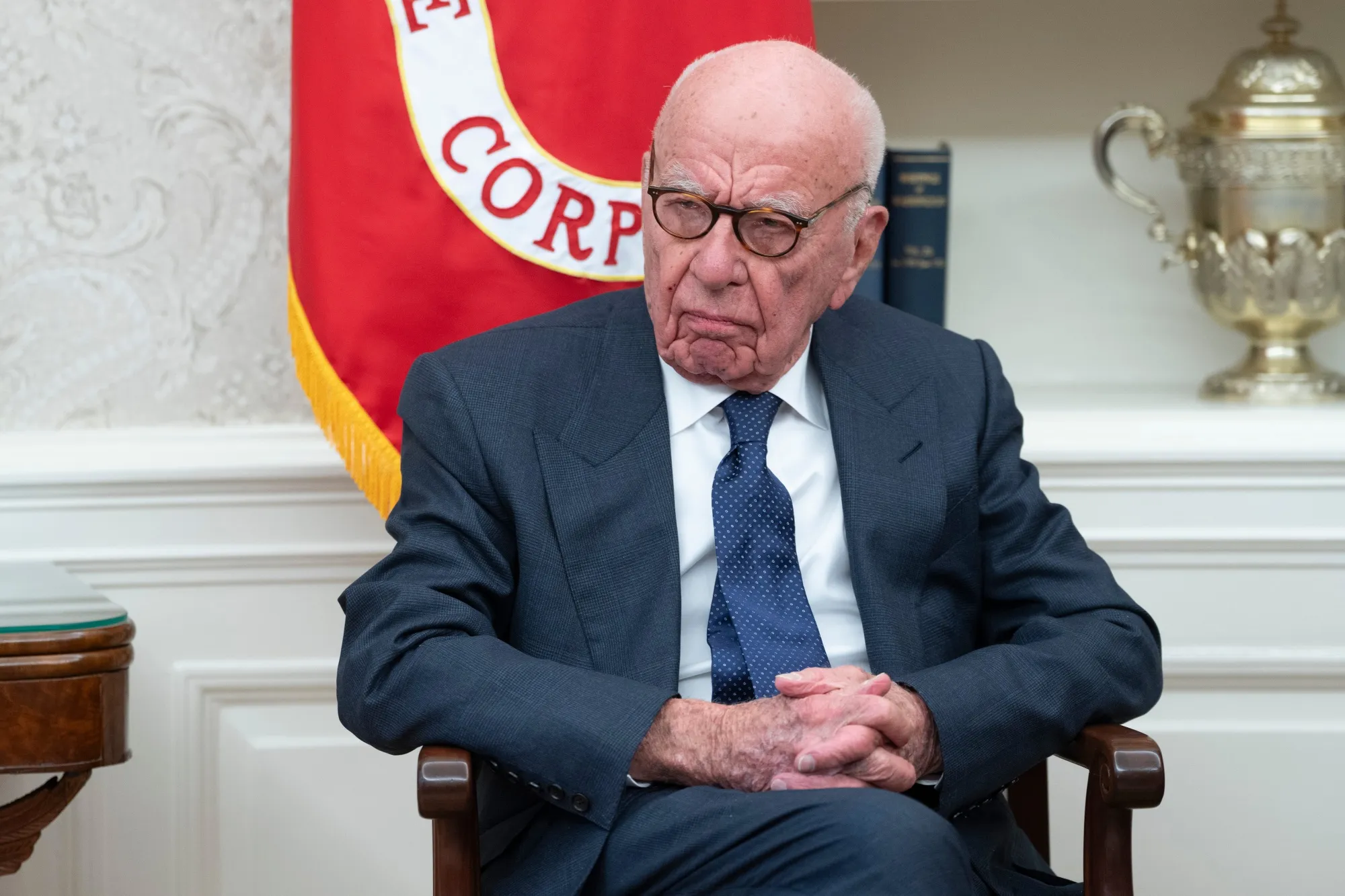 Rupert Murdoch during an executive order signing ceremony in the Oval Office on Feb. 3.