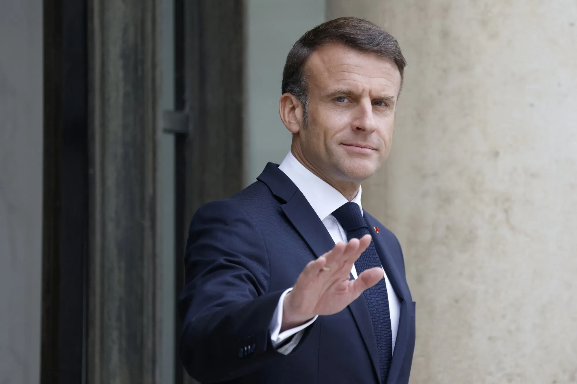Emmanuel Macron in Paris on April 19.