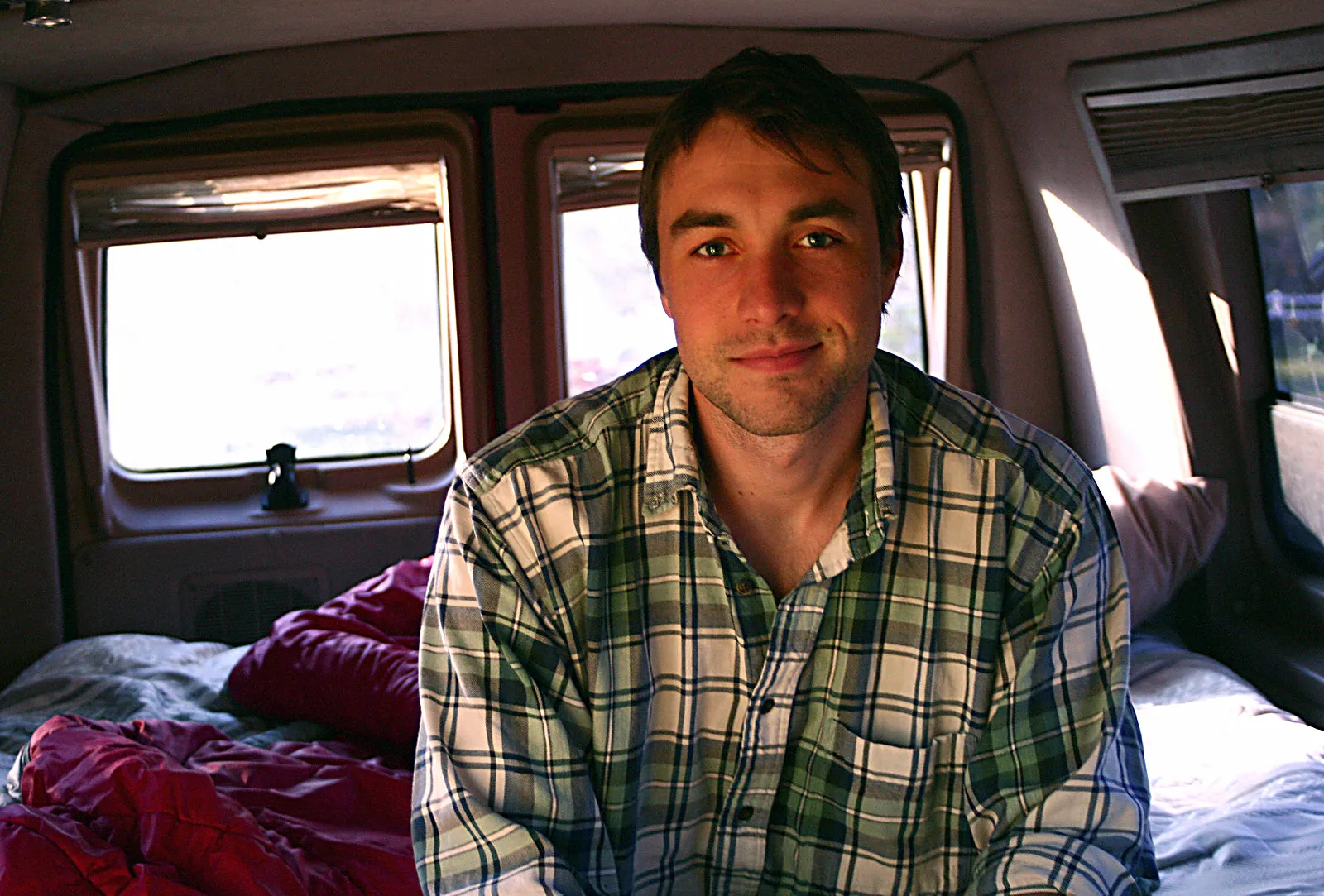 In graduate school, Ilgunas lived in his&nbsp;red 1994 Ford E-150 Econoline van.&nbsp;Courtesy Ken Ilgunas