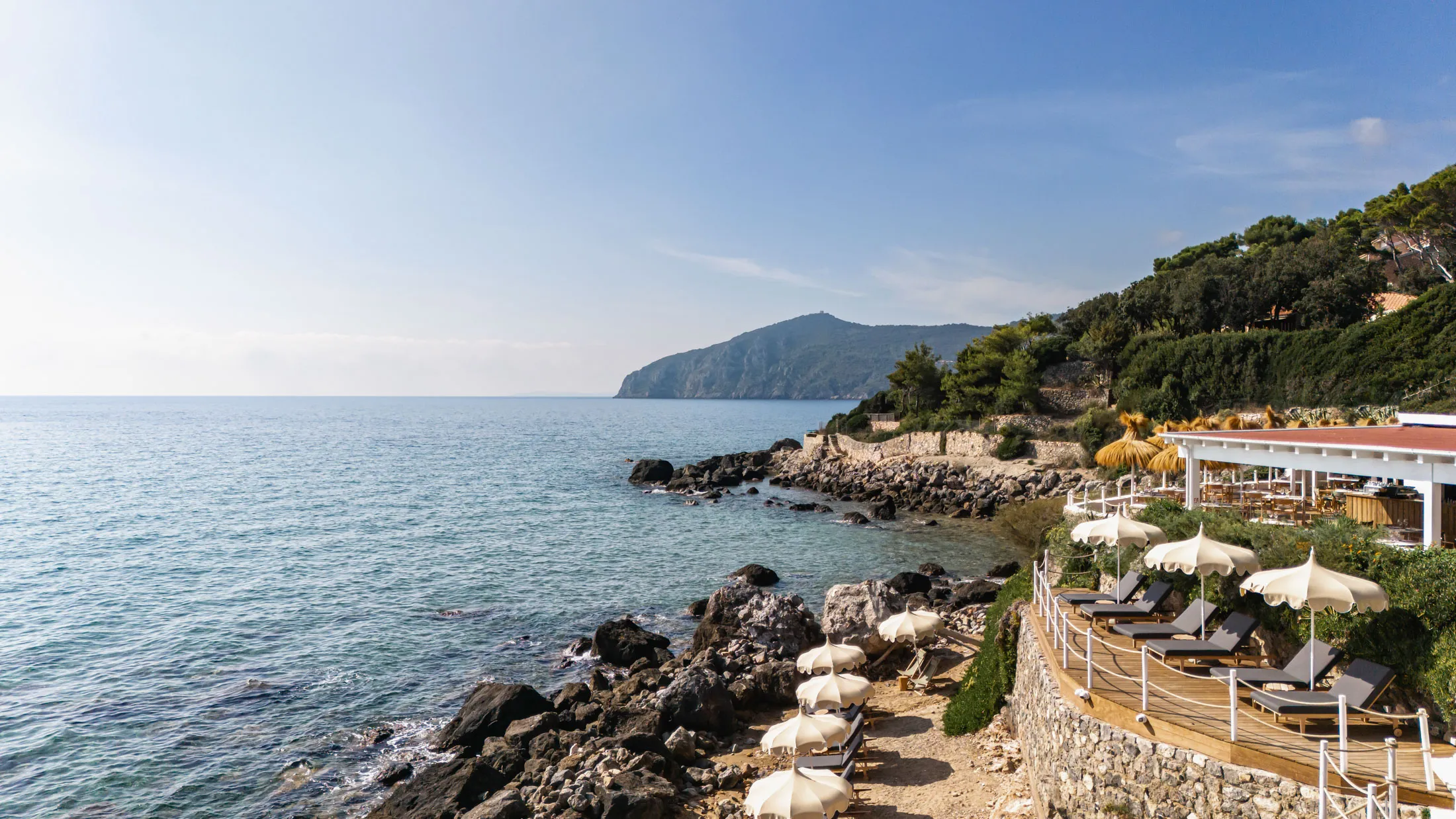 The beach club at La Roqqa,&nbsp;in Monte Argentario.